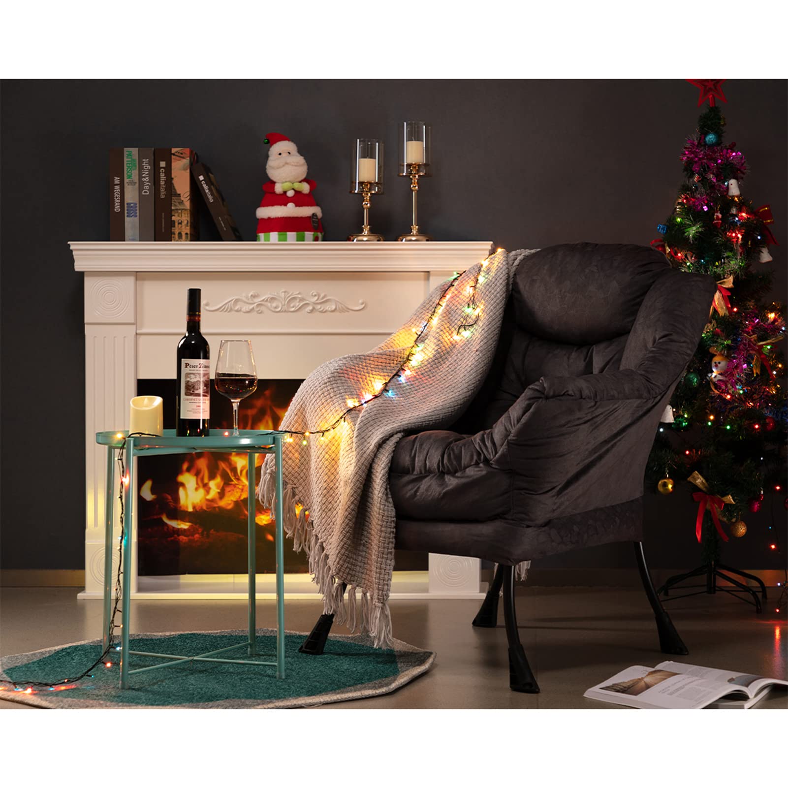 HollyHOME Modern Fabric Oversized Lounge Chair - Extra Large Comfy Reading Chair with Thick Padding & Armrests, Steel Frame Accent Chair for Living Room, Bedroom, Dorm - Perfect for Relaxing, Reading & Napping (Coffee Grey)