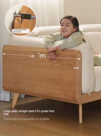 Modern Oak Solid Wood Straight Row Down Sofa - Durable & Stylish Living Room Furniture for Home, Office, and Lounge Spaces