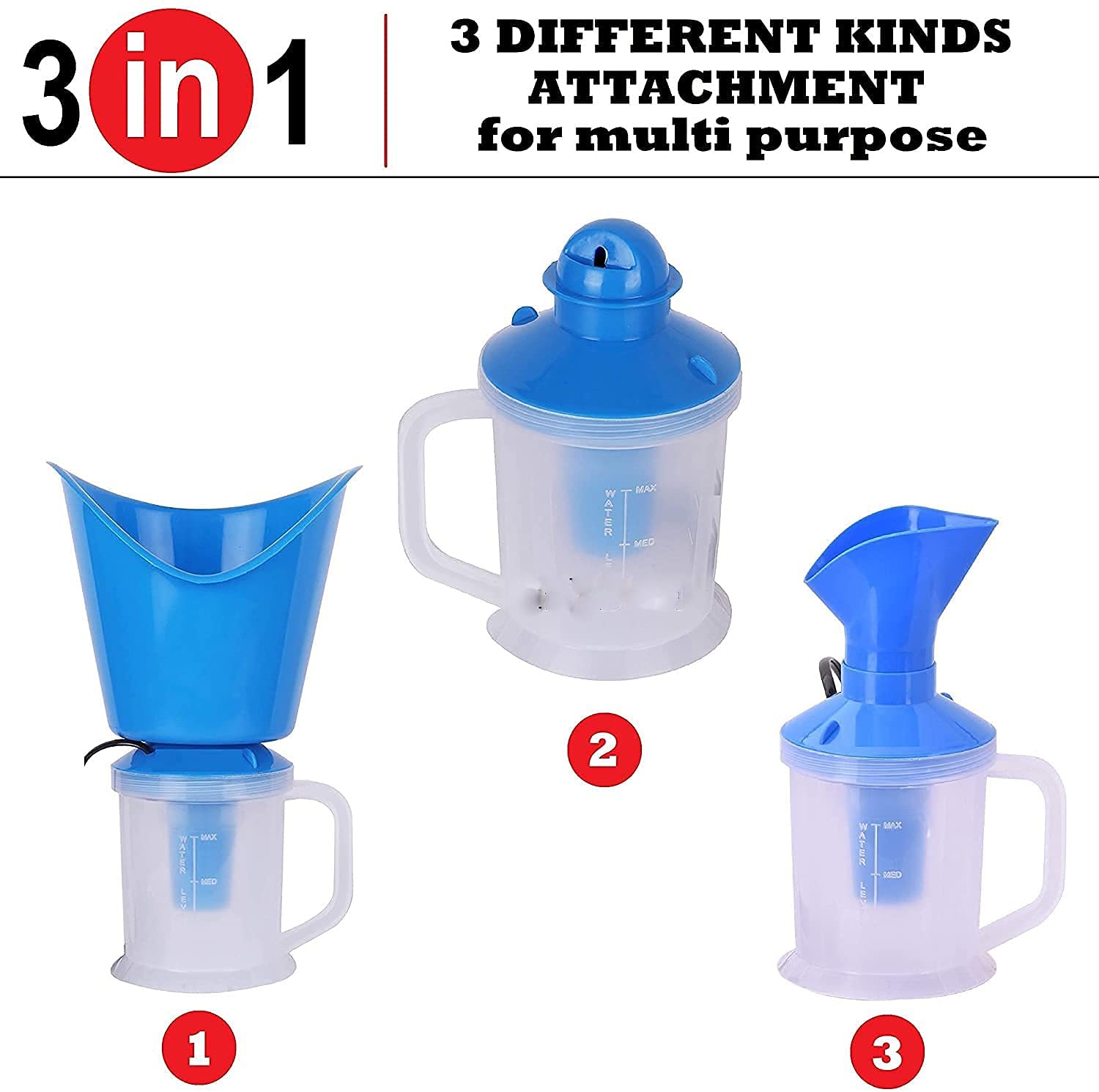 STARDROPS 3-in-1 Electric Steam Inhaler for Cold & Cough Relief | Facial Steamer & Bottle Warmer | Portable Vaporizer Machine for Adults & Kids | Home & Travel Use for Nasal Congestion & Skin Care