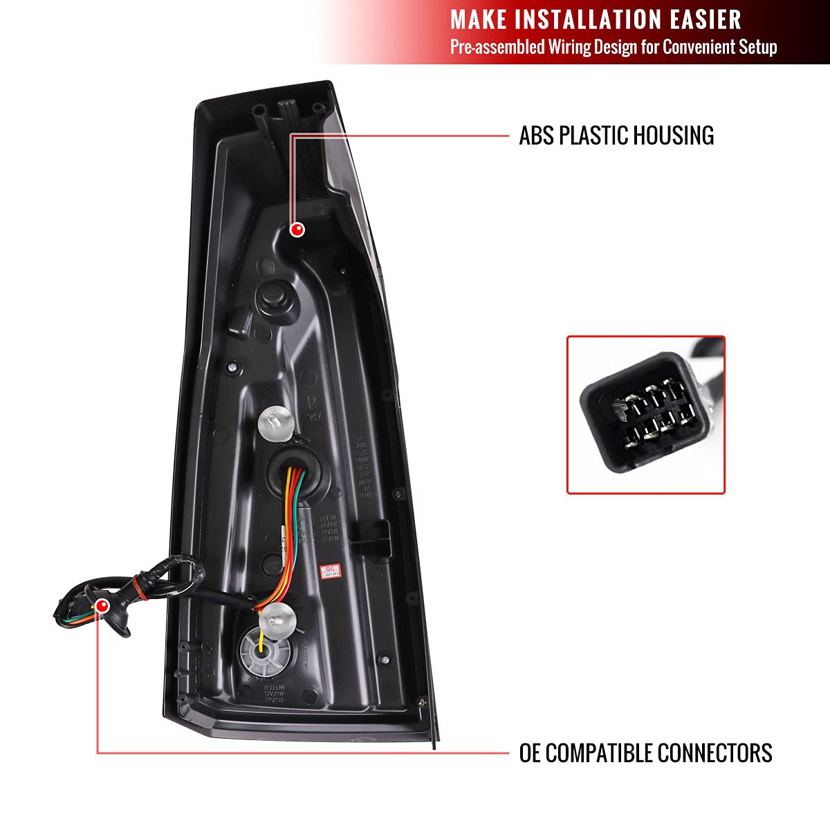 Smoke Lens LED Tail Lights for Cadillac CTS 2003-2007 - Tinted Rear Brake Lamps Pair - Upgrade Your Car's Style & Night Visibility (Perfect for Night Driving & Custom Car Mods)