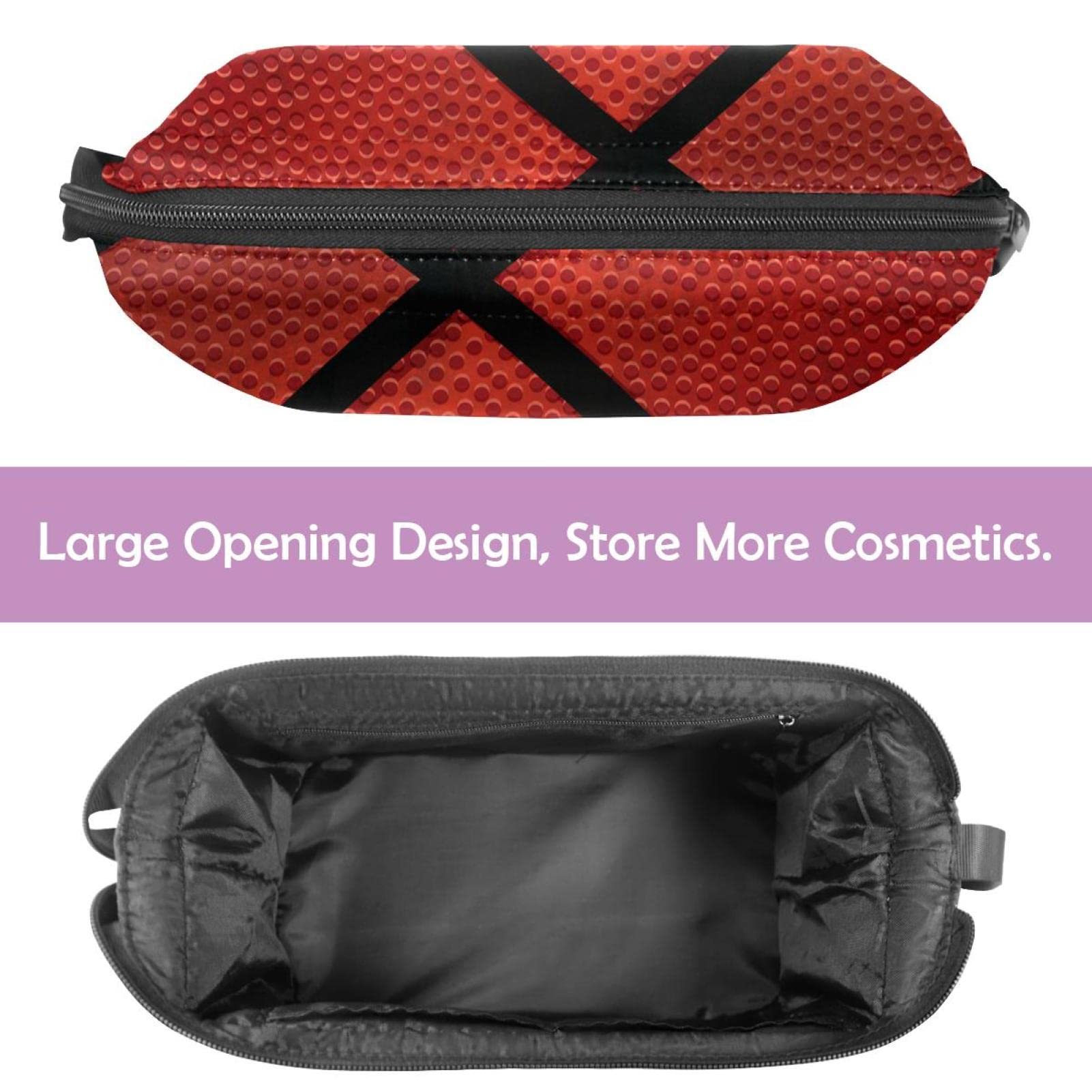 Waterproof Hanging Travel Toiletry Bag for Women & Men - Basketball Texture Cosmetic Organizer with Multiple Pockets | Perfect for Gym, Camping & Business Trips