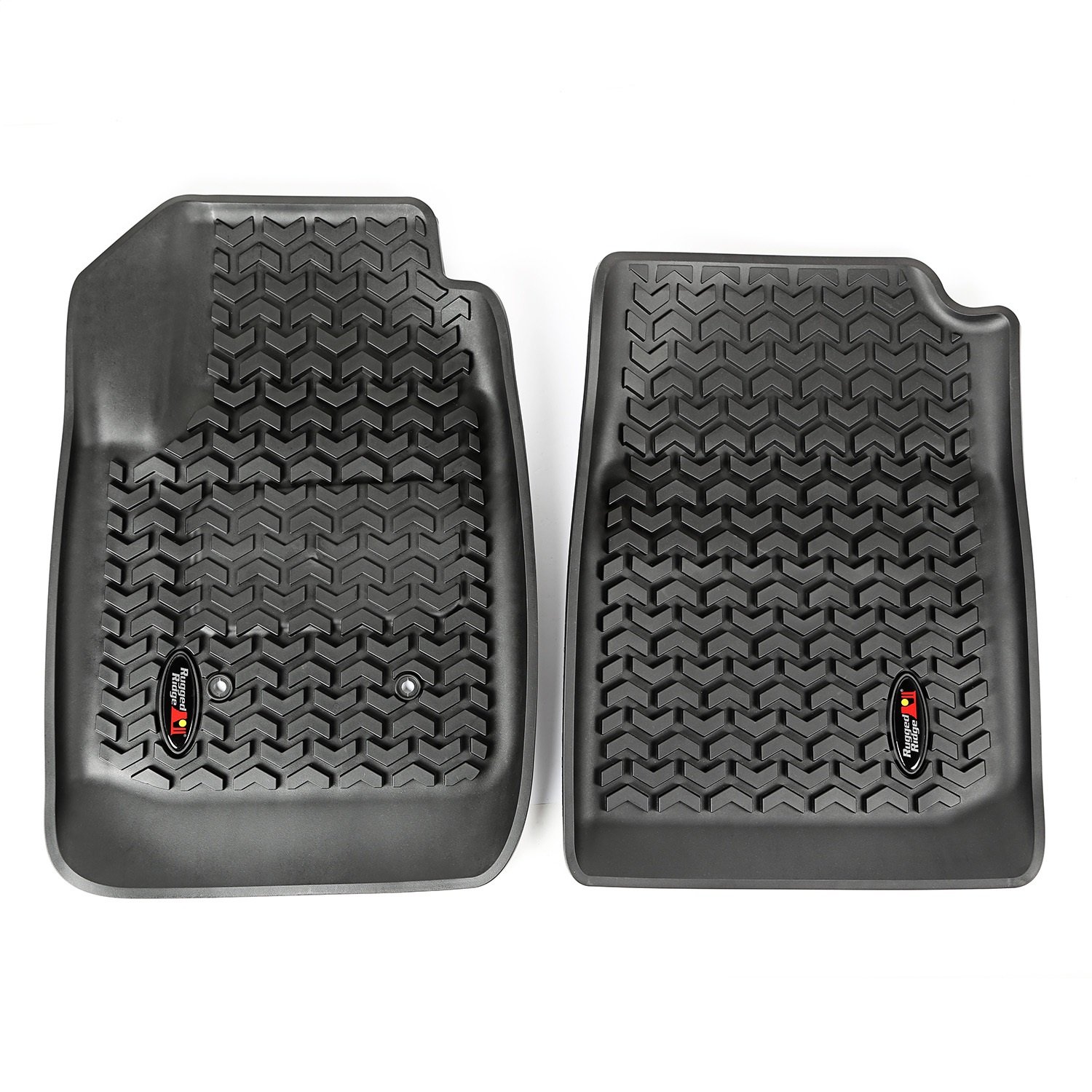 Rugged Ridge All-Terrain Front Floor Liners for 2015-2018 Chevrolet Colorado & GMC Canyon Extended & Crew Cab - Heavy Duty Black Mats (Pair) | Perfect for Off-Roading, Mud, Snow & Everyday Protection | Model 82901.31