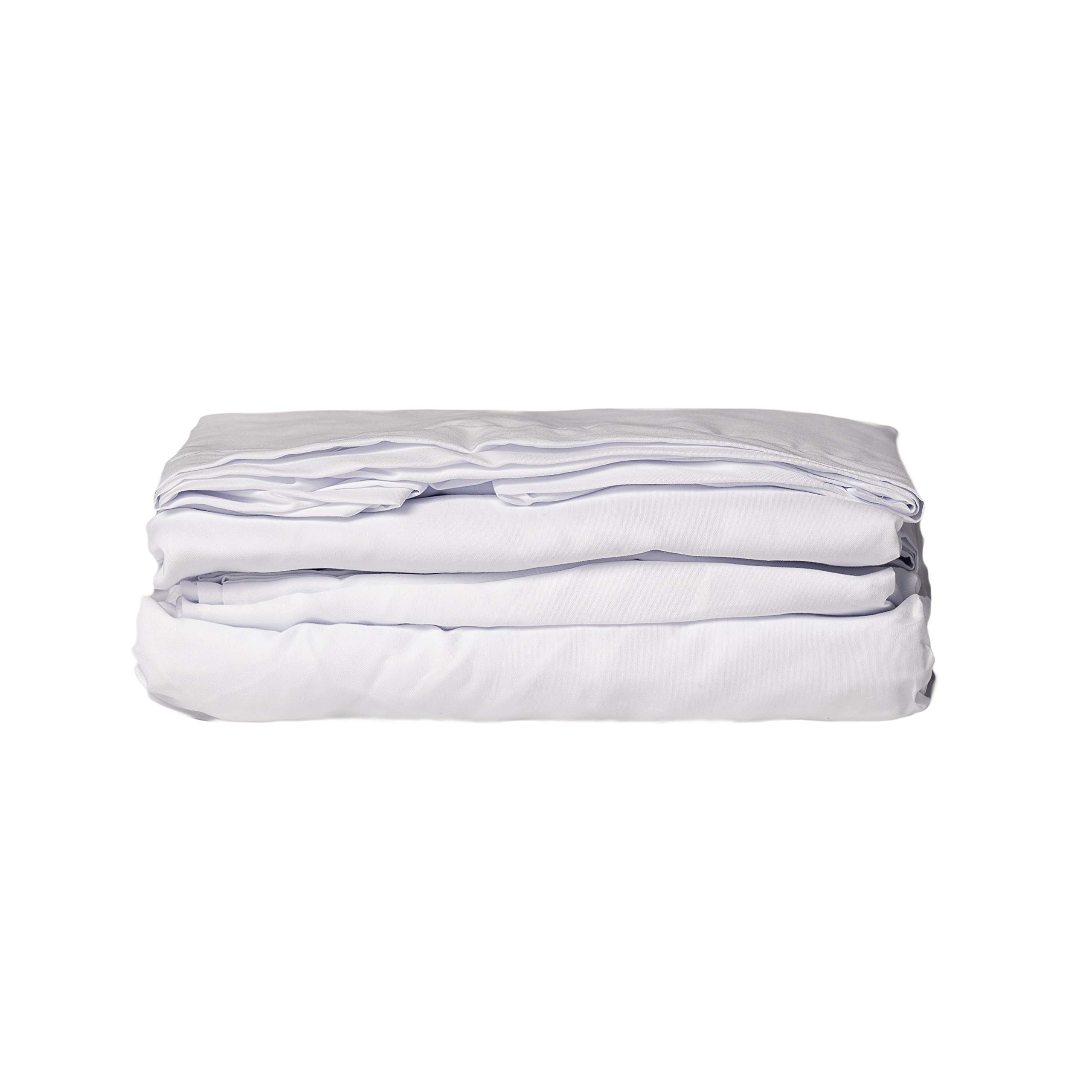 Premium 100% Cotton 250 Thread Count Waterbed Sheet Set - 4 Piece King Size for Hardside Waterbeds (Includes Attached Fitted Sheet & Top Sheet) - Soft White Hotel Quality Linens Made in USA - Perfect for Home, Vacation Rentals & Luxury Bedrooms