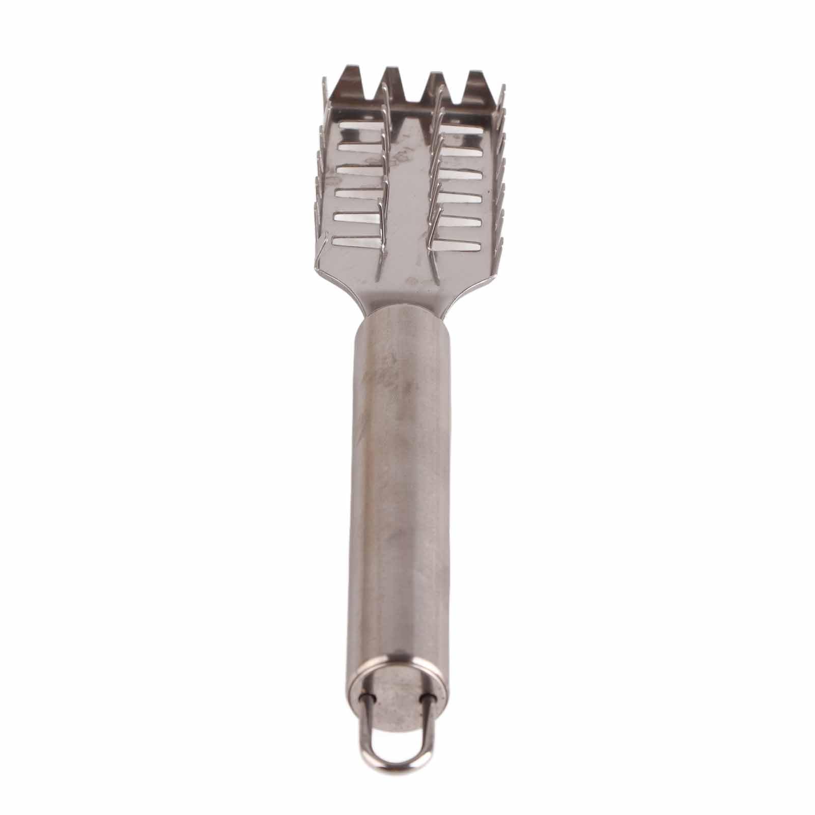 Stainless Steel Fish Scaler Tool with Ergonomic Handle - Kitchen Fish Scale Remover, Fish Skin Scraper & Cleaning Brush - Perfect for Home Cooking, Seafood Prep & Outdoor Fishing