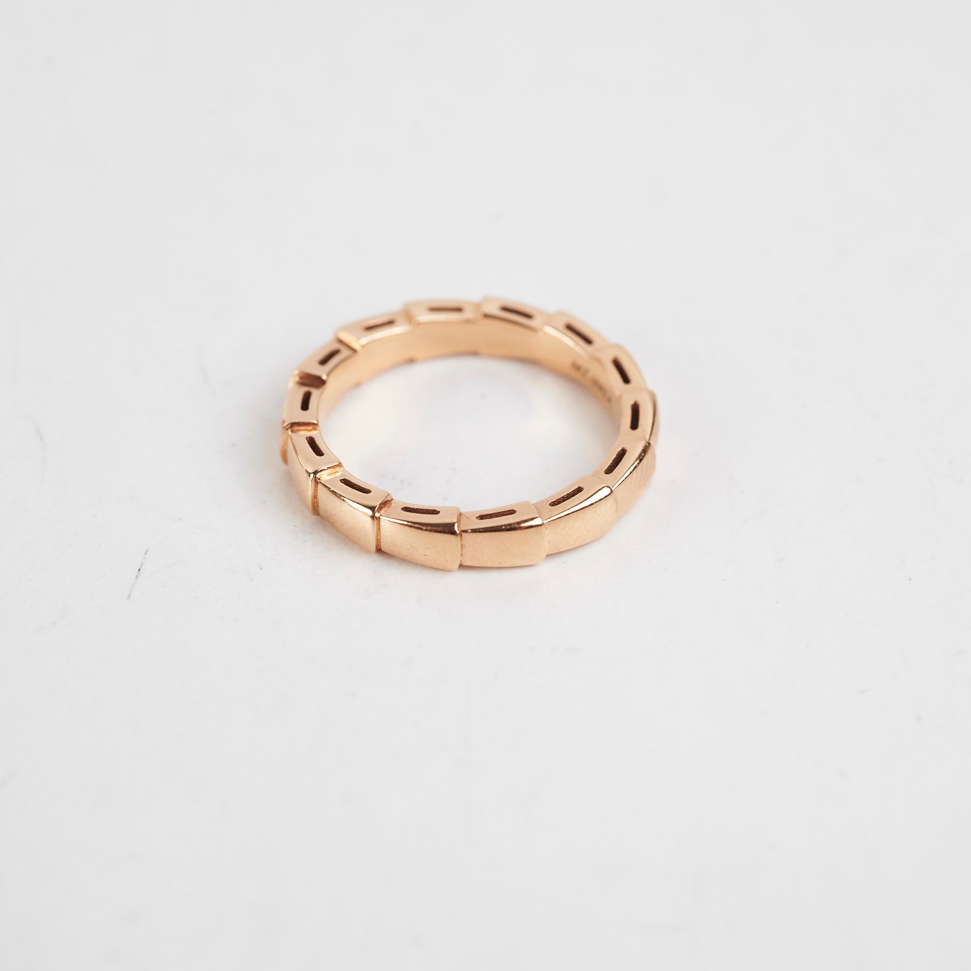 Bvlgari Serpenti Rose Gold Ring Size 55 - Luxury Italian Jewelry for Women, Elegant Snake Design for Parties & Special Occasions