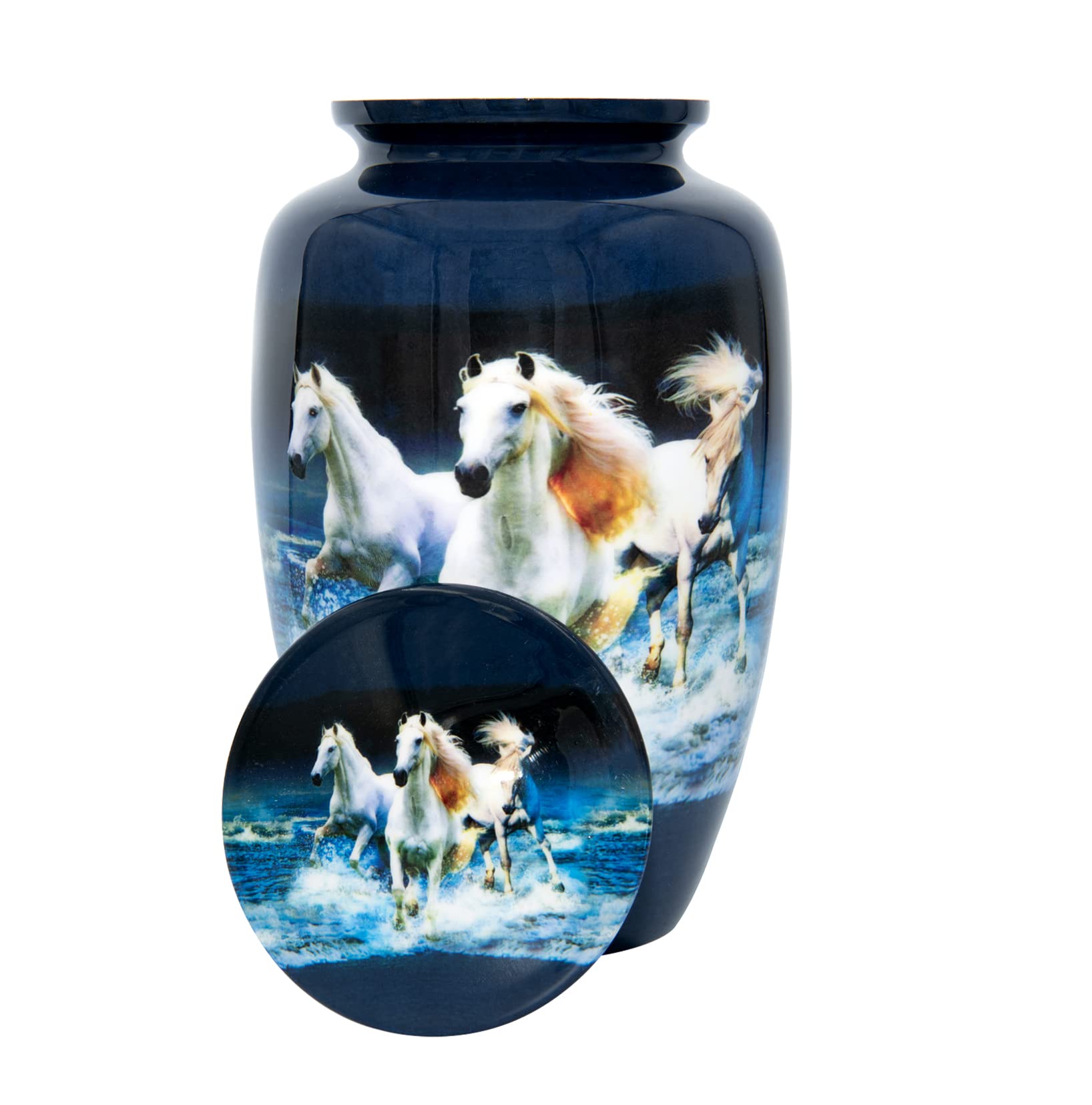 Premium Horse Cremation Urn with Velvet Bag & Custom Engraving - Large Memorial Urn for Equine Ashes - Perfect for Pet Memorials, Barn Displays & Equestrian Keepsakes
