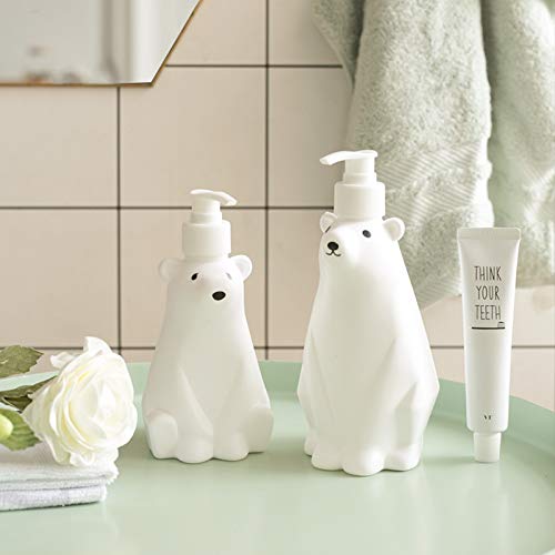 Gaolinci Cute Polar Bear Soap Dispenser & Lotion Pump - White Kitchen & Bathroom Organizer - Perfect for Bathroom Counter, Kitchen Sink, Guest Room Decor