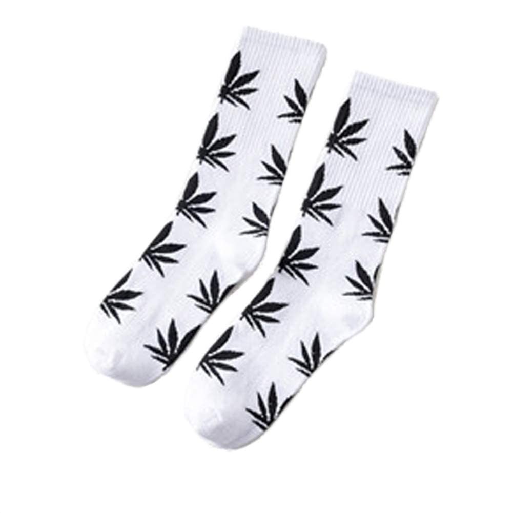 ASWER Men's Marijuana Weed Leaf Printed Cotton Athletic Crew Socks - High Performance Workout & Casual Wear - Perfect for Gym, Running, and Everyday Comfort (Color #9)