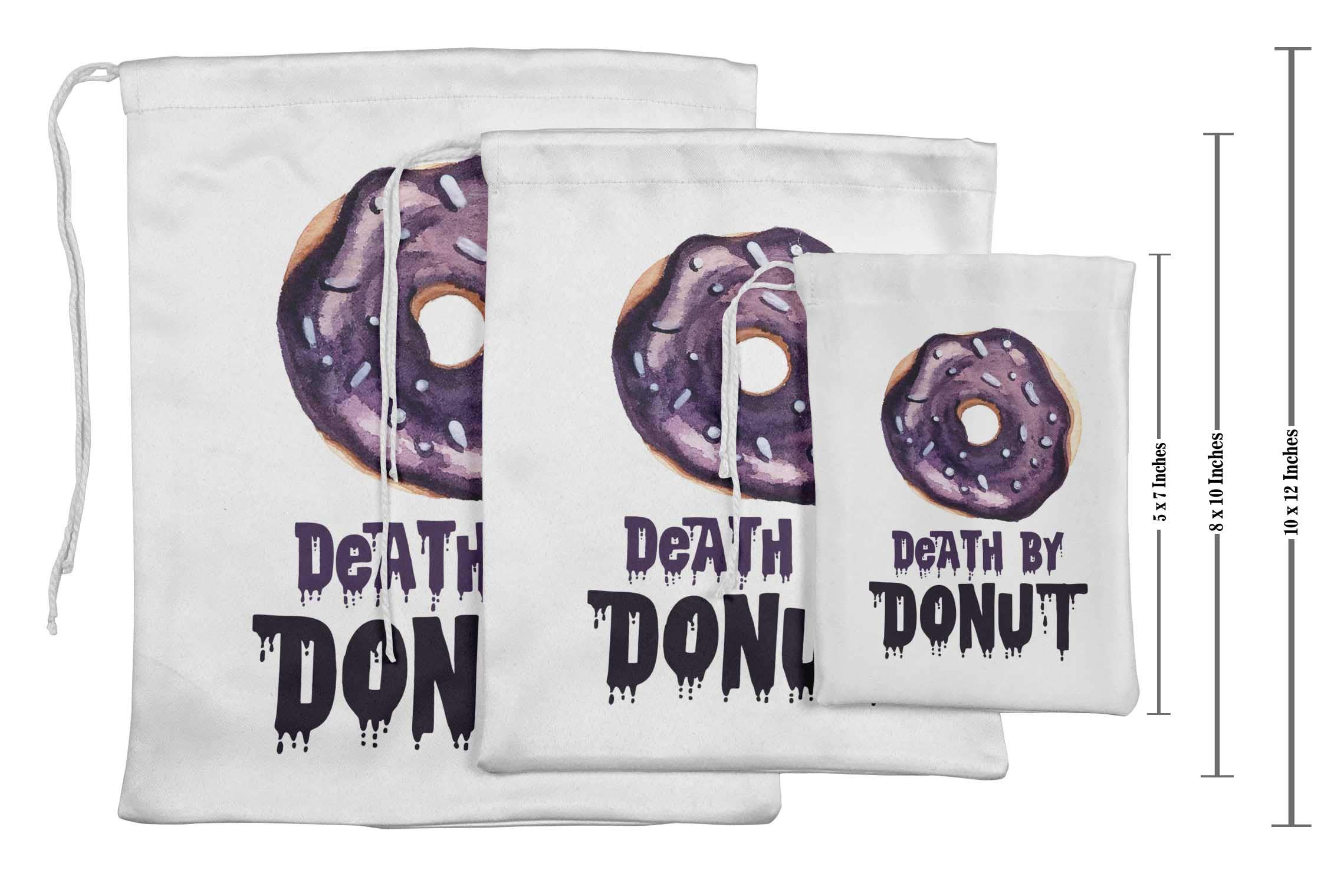 White Donut & Text Halloween Party Favor Bags - 15 Pack Candy Pouches for Trick or Treat, Classroom Treats & Spooky Party Decorations
