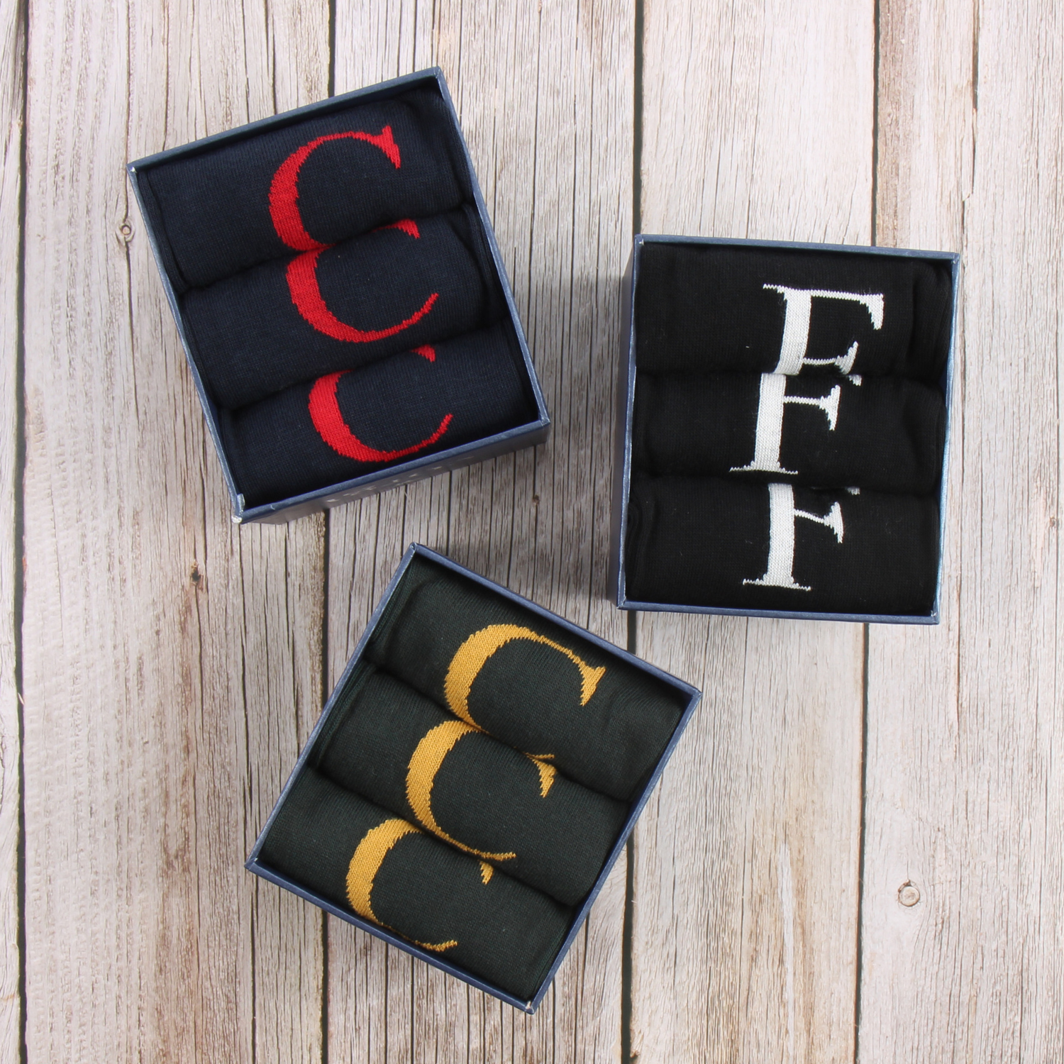 Personalized Letter Socks for Men - 3 Pack Custom Initial Monogram Socks - Perfect Gift for Birthday, Christmas & Casual Wear