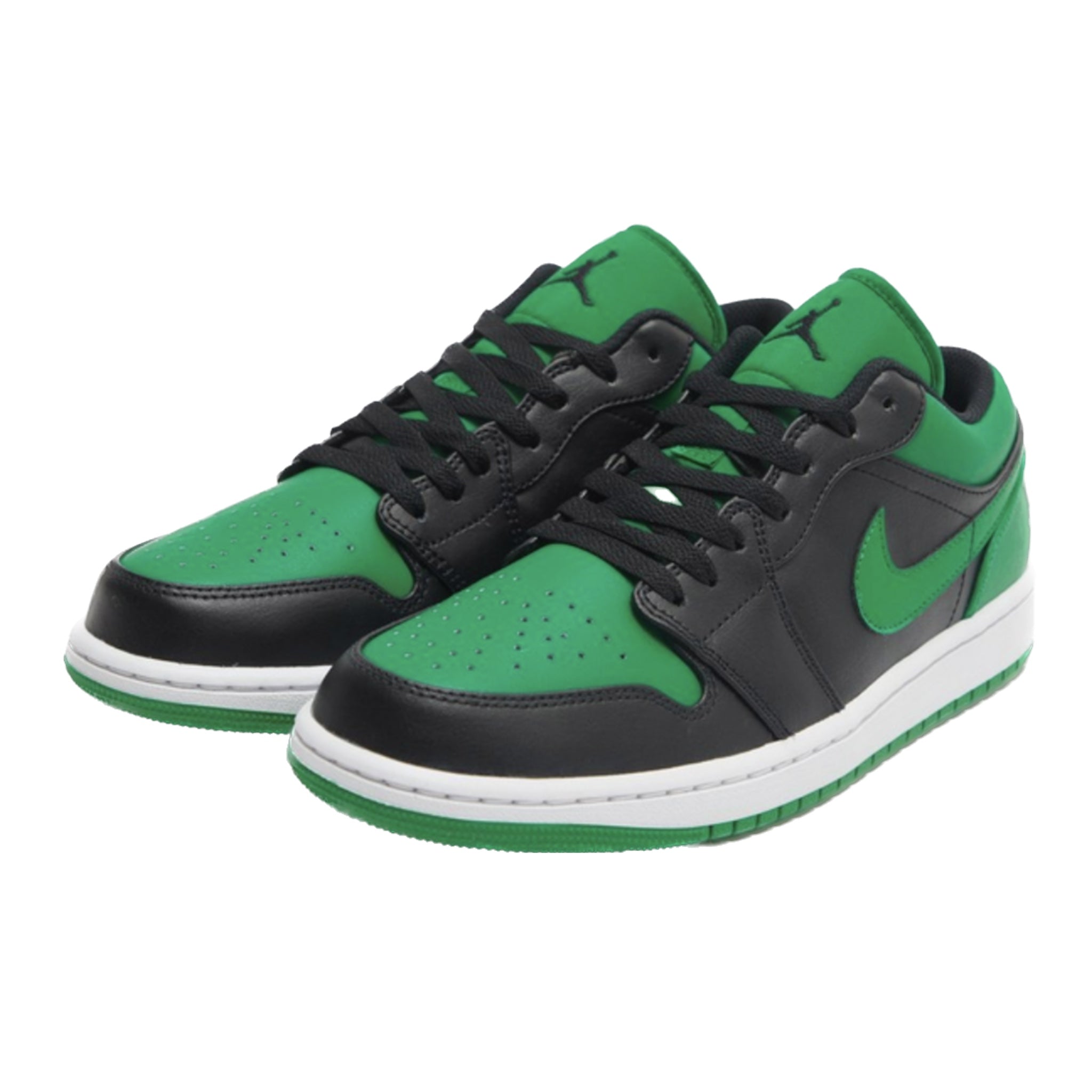 Air Jordan 1 Low Sneakers - Lucky Green, Black & White Colorway - Men's Basketball Shoes for Casual Wear & Street Style