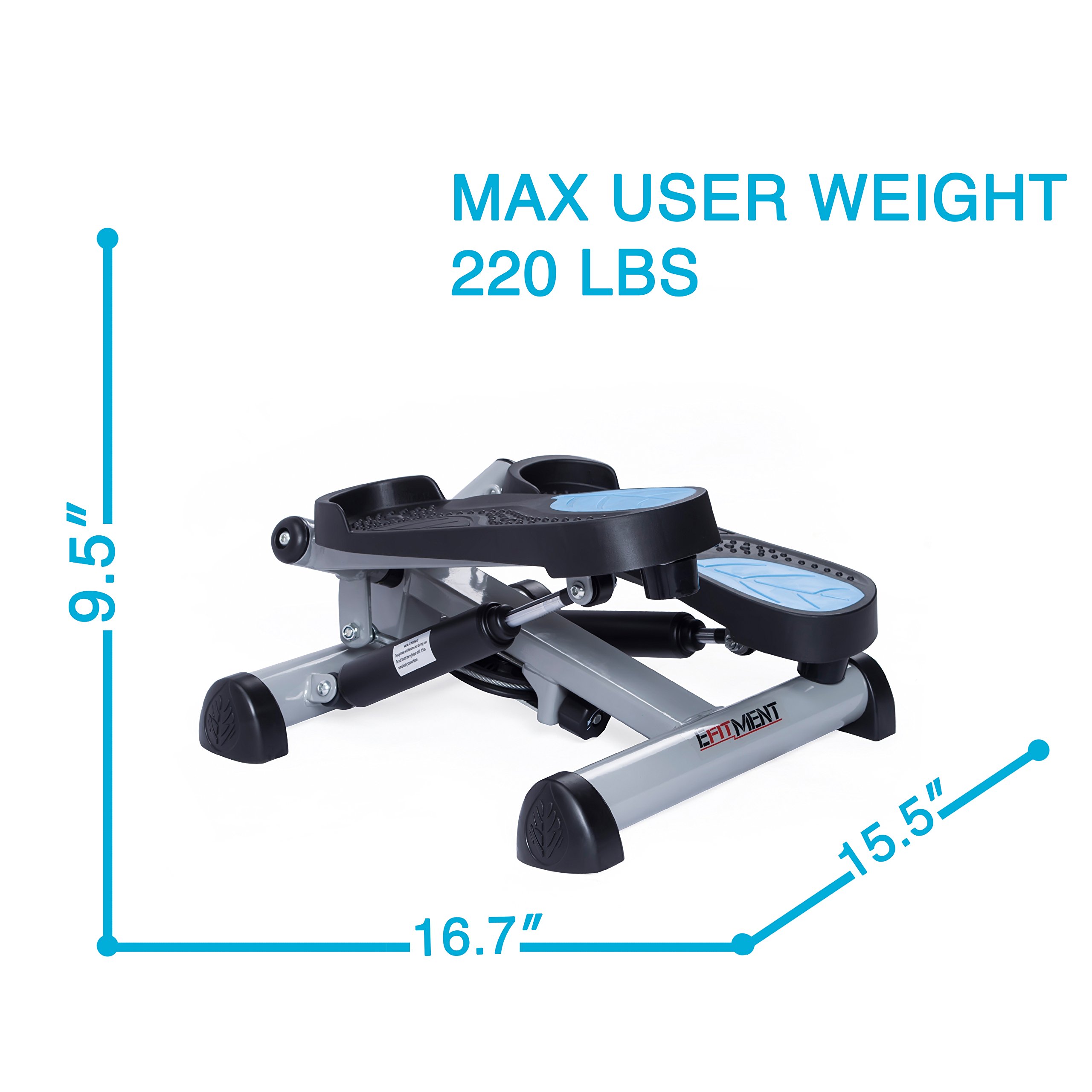 Efitment Mini Stepper with Resistance Bands - Home Fitness Equipment for Cardio, Thigh & Leg Workout | Non-Slip Pedals, LCD Monitor | Perfect for Home Gym, Office Exercise & Indoor Climbing Training
