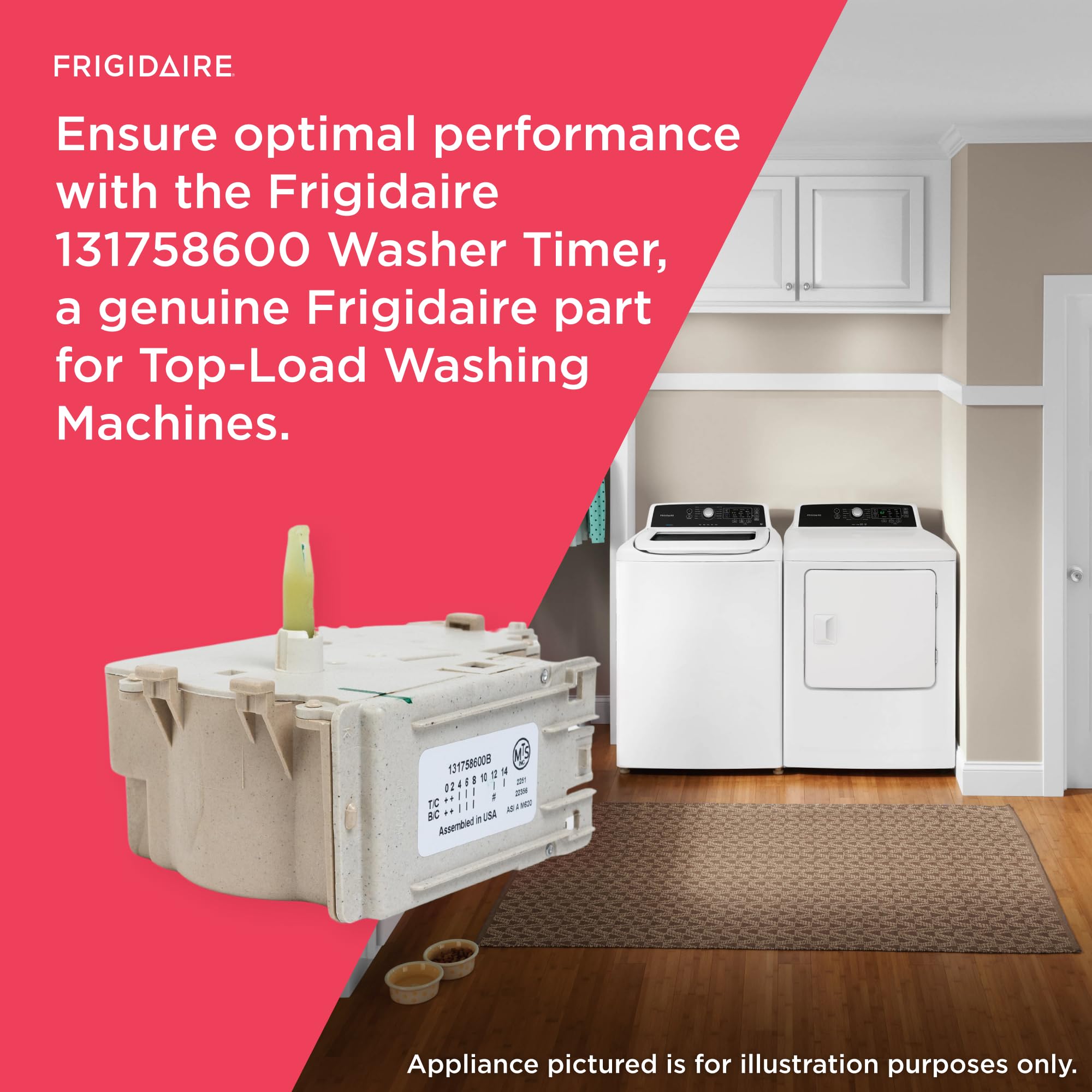 Frigidaire 131758600 Washing Machine Timer Replacement Part for Top Load Washers - Compatible with Various Models - Perfect for DIY Home Appliance Repair and Maintenance