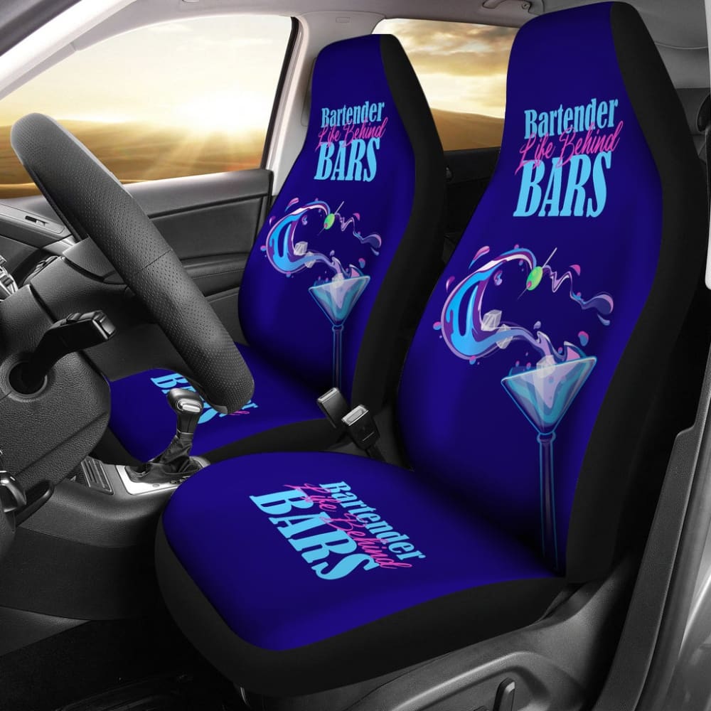 Premium Car Seat Covers for Bartenders - Unique Gift for Cocktail Enthusiasts & Bar Lovers - Durable 211601 Design - Perfect for Bar-Themed Cars, Road Trips & Bartending Professionals