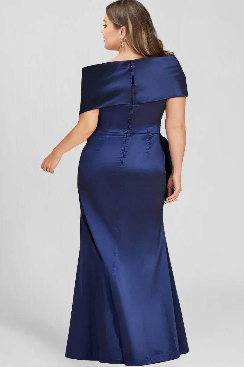 Elegant Off-The-Shoulder Floor-Length Mother of the Bride Dress CM0336 - Perfect for Weddings, Formal Events & Special Occasions