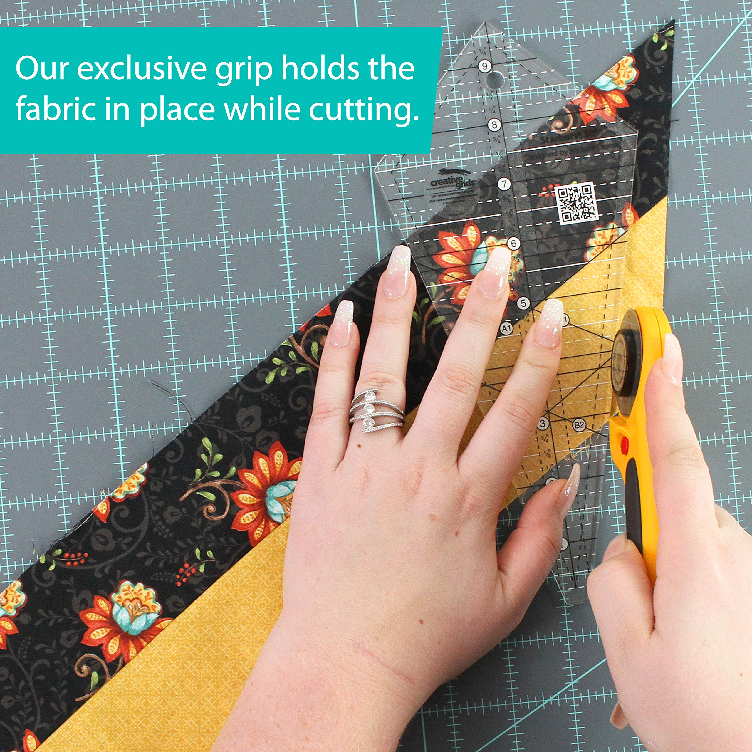 Creative Grids Starburst 30 Degree Triangle Quilt Ruler 9.5 Inch - CGRISE30 | Precision Quilting Tool for Patchwork, DIY Sewing & Craft Projects