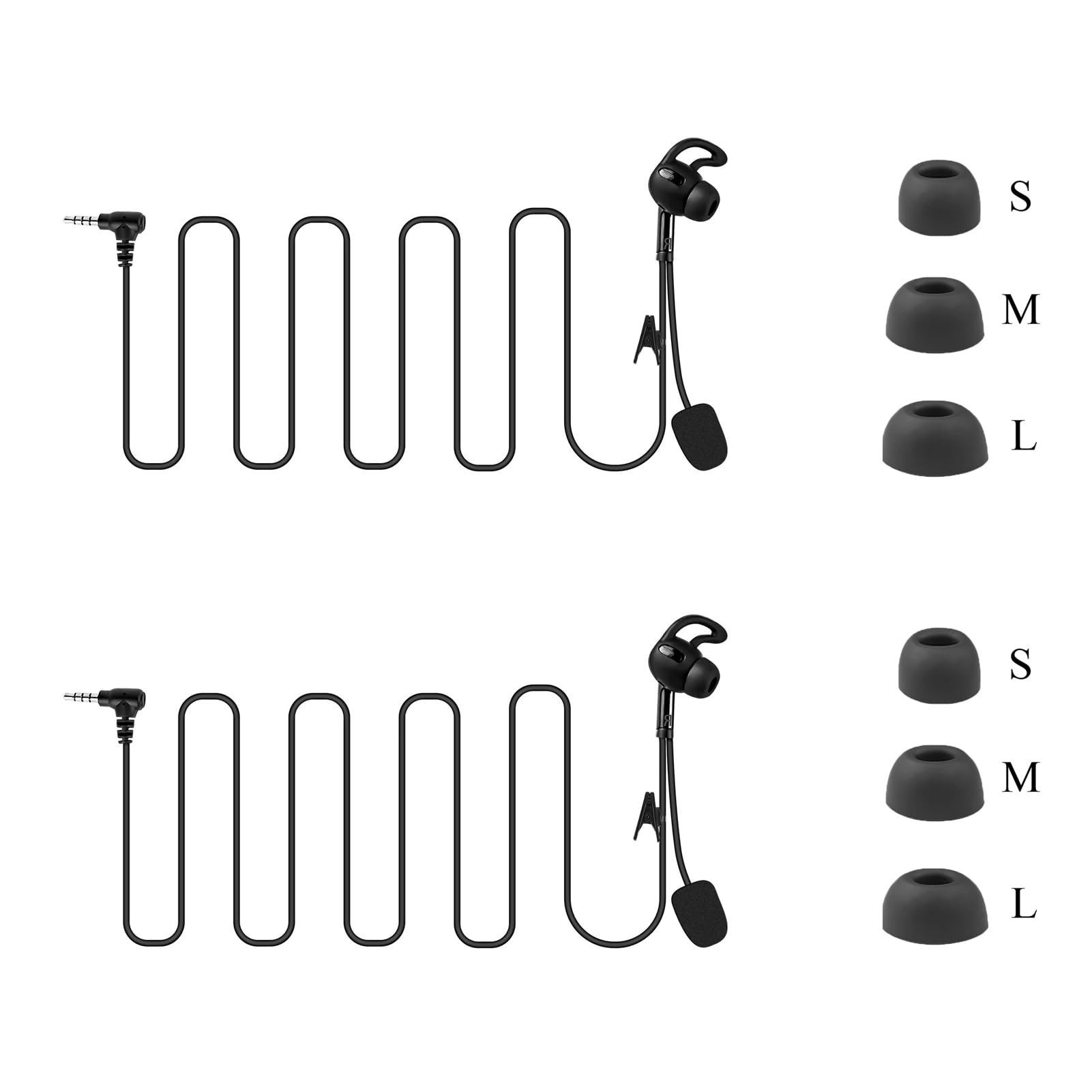 MIMIRACLE 2 Pack Referee Headset - Right-Ear HiFi In-Ear Earpiece for V6 V4 FBI Football Soccer Coach Communication System - Perfect for Game Officiating & Team Coordination
