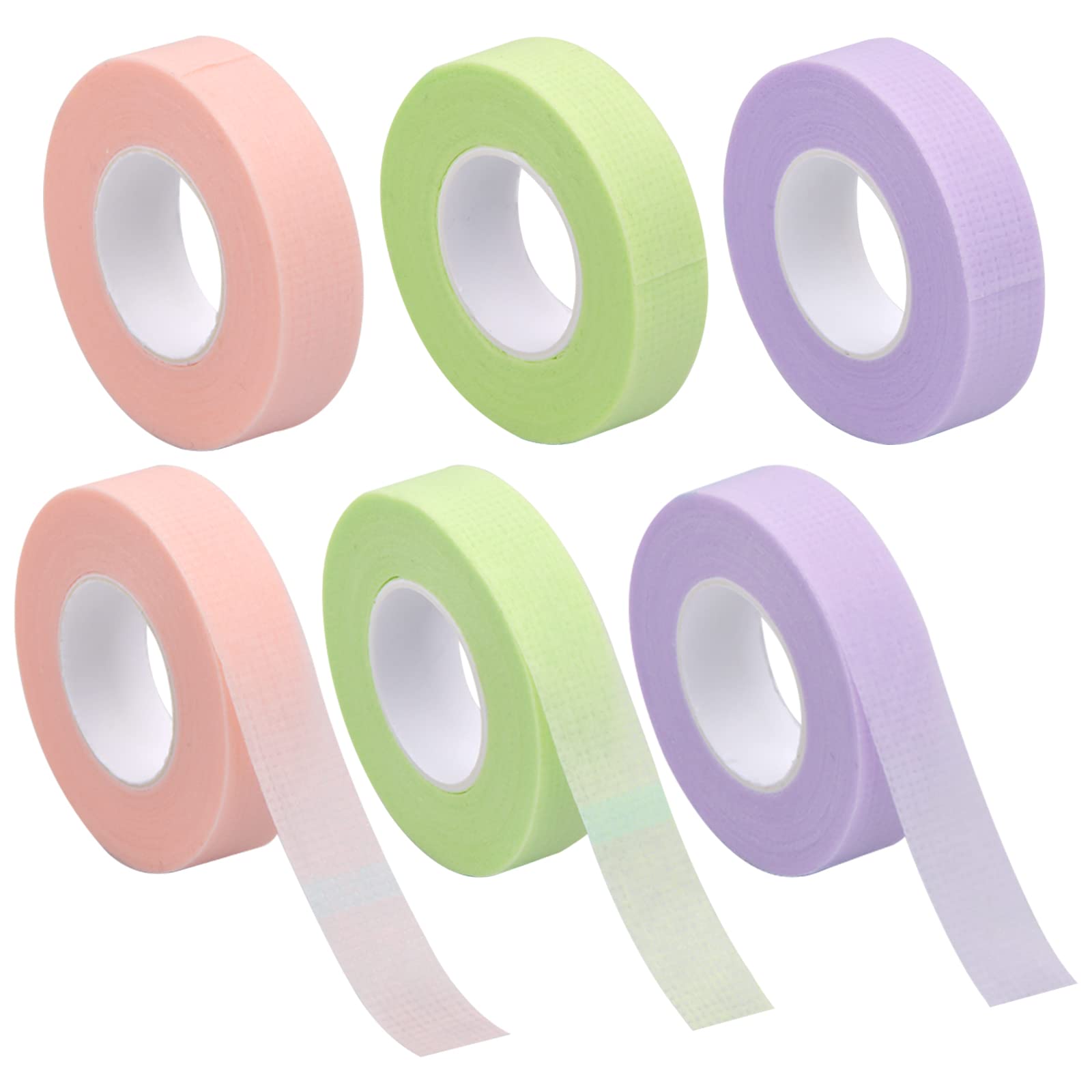 6 Rolls Lash Tape for Eyelash Extensions - Hypoallergenic Micropore Eyelash Adhesive Tape, Non-Woven Fabric Lifting Tape for Professional & Home Use - 9M per Roll (3 Colors) - Perfect for Salon, DIY Beauty & Makeup Artists