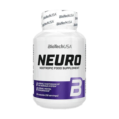 BioTechUSA Neuro Brain Support Supplement - 60 Capsules for Enhanced Focus, Memory & Cognitive Function | Ideal for Students, Professionals & Seniors