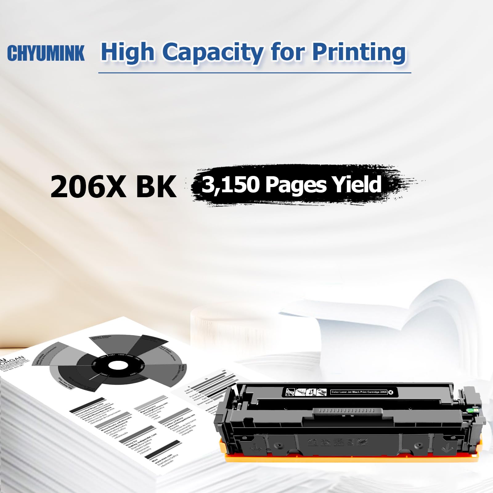 HP 206X W2110X 206A Compatible Toner Cartridge (2-Pack, Black) - Replacement for HP Laserjet Pro MFP M283FDW M255DW M283CDW M283 M255 Printers | High Yield Printing for Office & Home Use