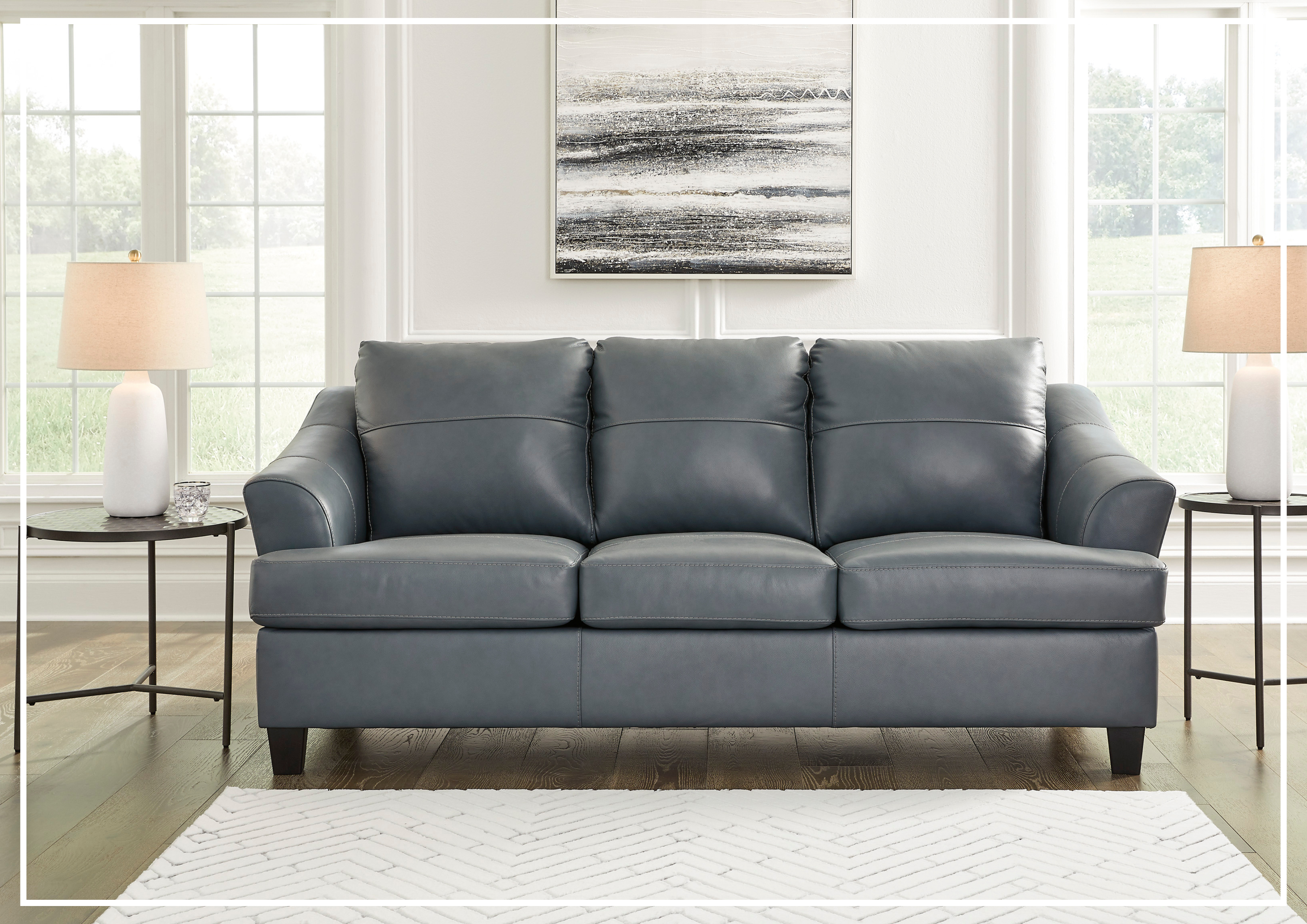 Gio Italia Geneva 3-Seater Genuine Leather Sofa - Luxurious Living Room Furniture for Modern Homes & Apartments