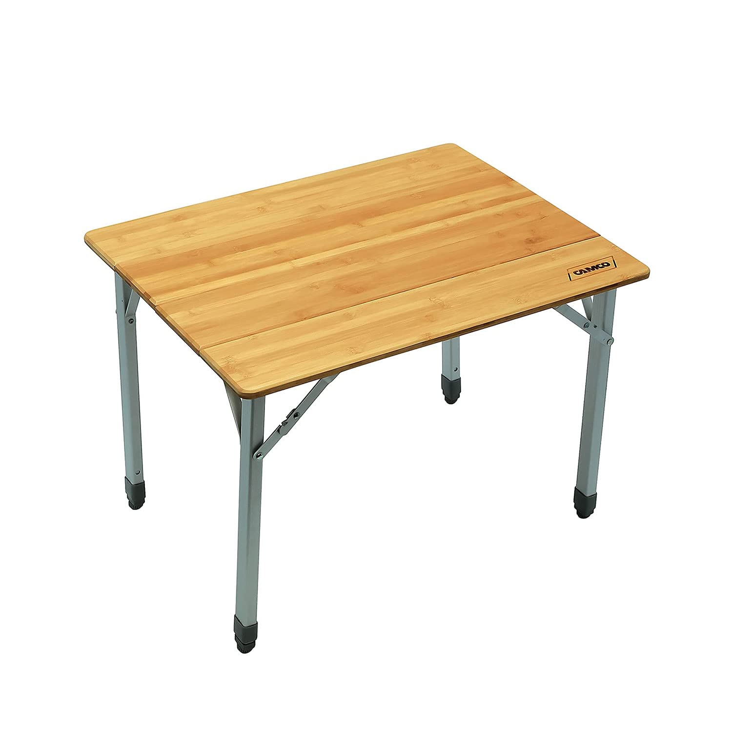 Camco Folding Bamboo Table with Aluminum Legs - Lightweight Portable Outdoor Dining Table for Camping, Picnics & Patio (Natural Bamboo Top, Model 51895)