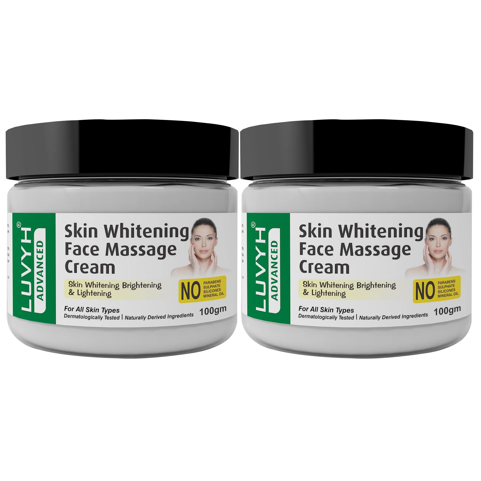 Radiant Glow Skin Brightening Face Massage Cream - Paraben Free, Sulfate Free & Silicone Free for All Skin Types (2 Pack) | Hydrating & Revitalizing for Daily Skincare Routine & Nighttime Regimen
