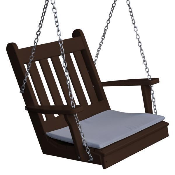 Traditional English Style Poly Rattan Swing Chair - A&L Furniture for Patio, Garden, or Porch Relaxation