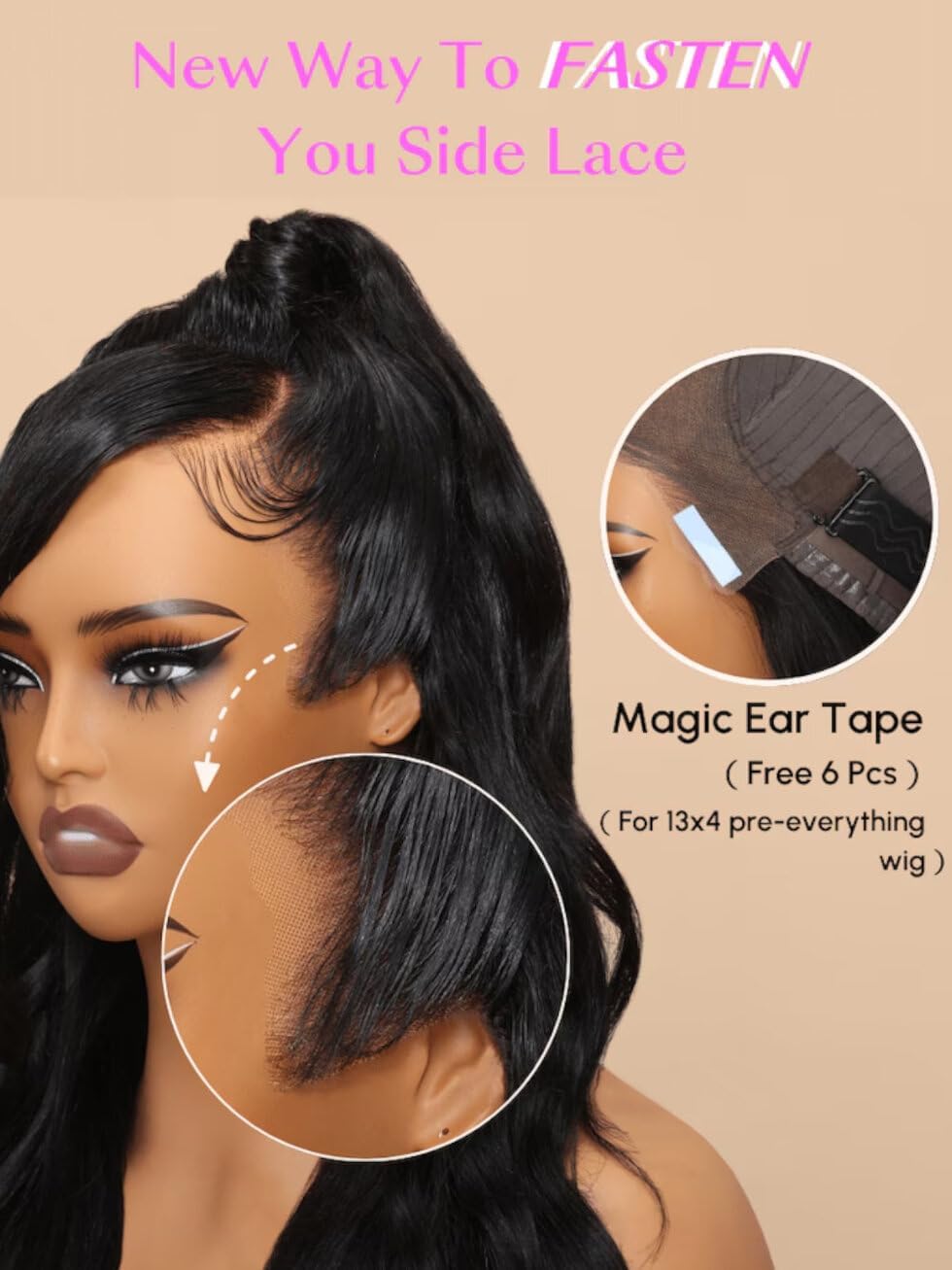 UNICE Pre-Cut 20 Inch Yaki Straight 13x4 Lace Front Human Hair Wig - Glueless, Bleached Knots, 150% Density, Pre-Plucked with Ear Tape | Ready-to-Wear for Daily Use, Parties & Special Occasions