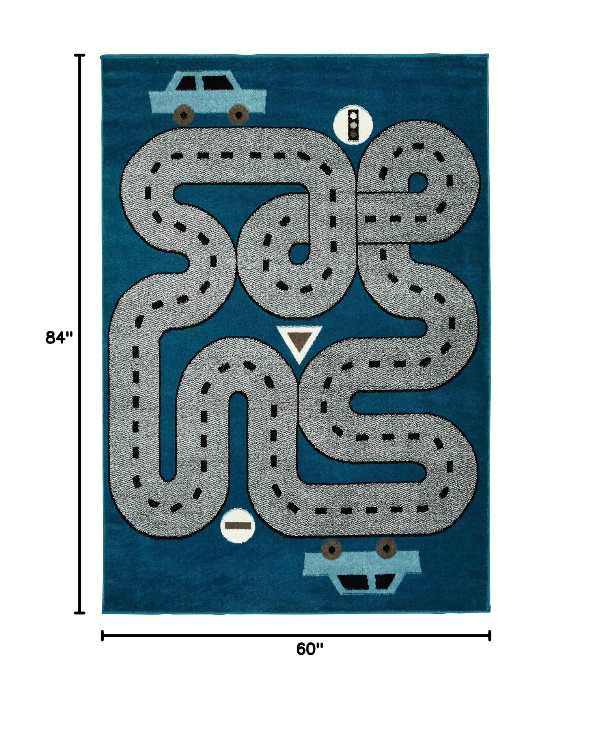 LR Home Whimsical 5' x 7' Light Blue Area Rug - Perfect for Living Room, Bedroom & Nursery Decor