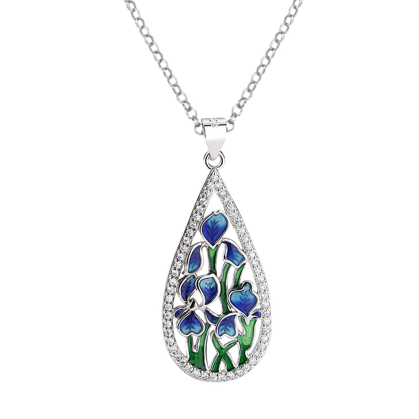 Handmade Mother's Day Enamel Flower Necklace - Elegant Long Pendant Jewelry Gift for Women, Perfect for Anniversaries, Birthdays, and Special Occasions