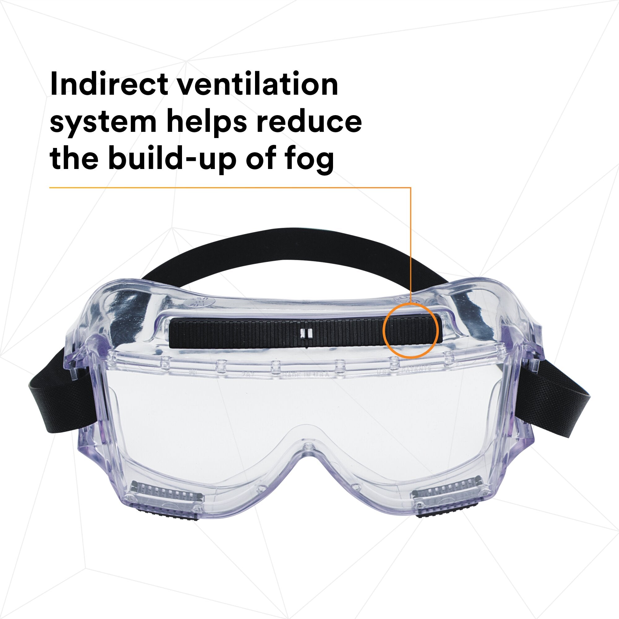 3M Centurion Safety Splash Goggle 454AF - ANSI Z87.1 Certified Protective Eyewear for Lab, Construction & Chemical Work - Anti-Fog, UV Protection, Comfort Fit for Industrial & DIY Use