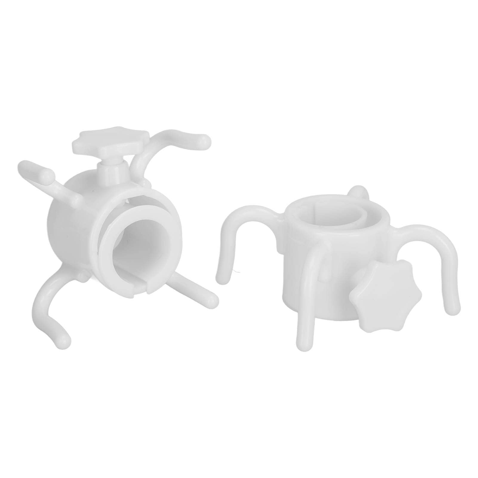 2-Pack White Plastic Beach Umbrella Hanging Hook with 4 Prongs - Heavy Duty Sun Umbrella Holder for Sand, Poolside, Patio, and Outdoor Use