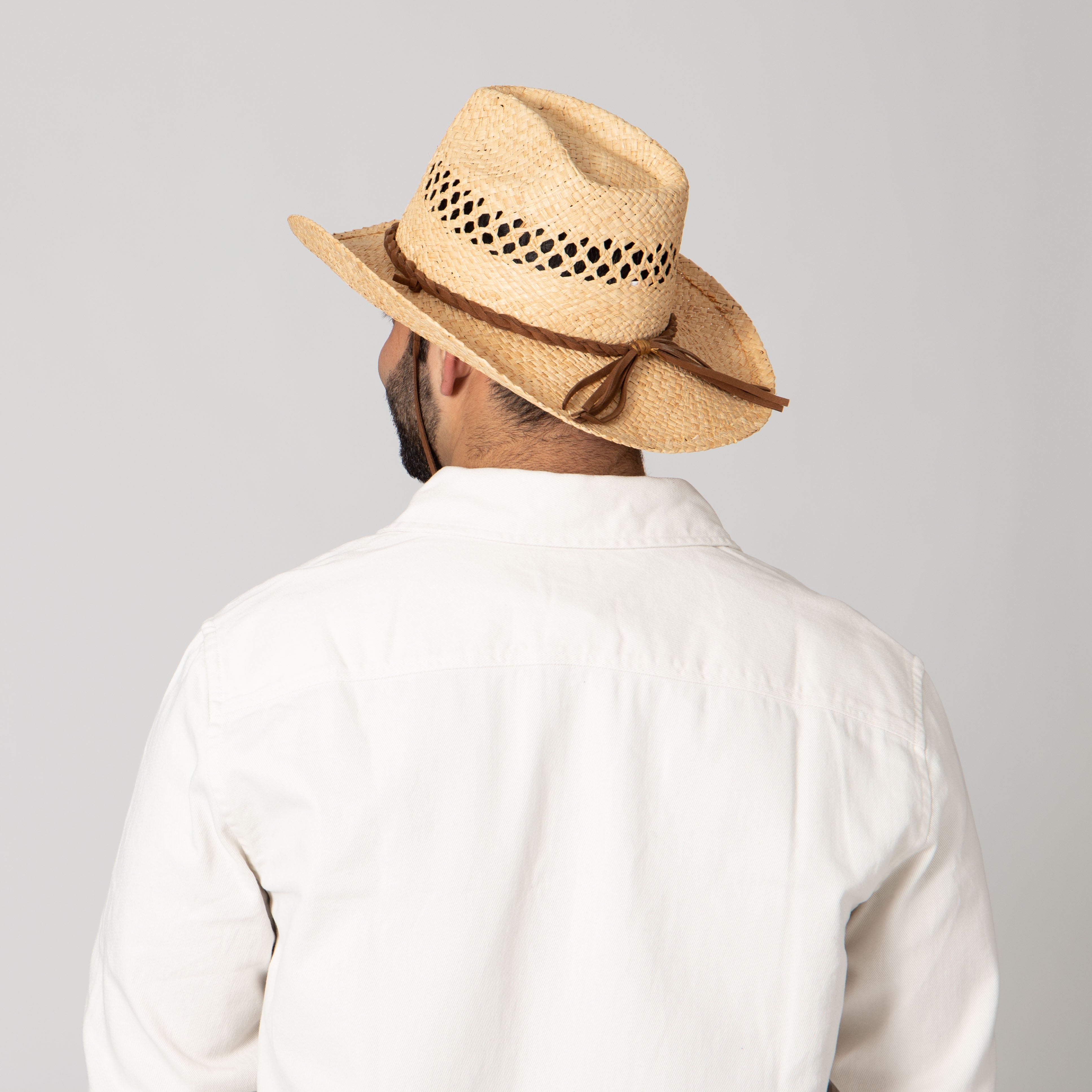 Men's Cowboy Hat with Chin Cord - Western Style Rancher Hat for Outdoor Ranchers, Farmers & Country Music Fans