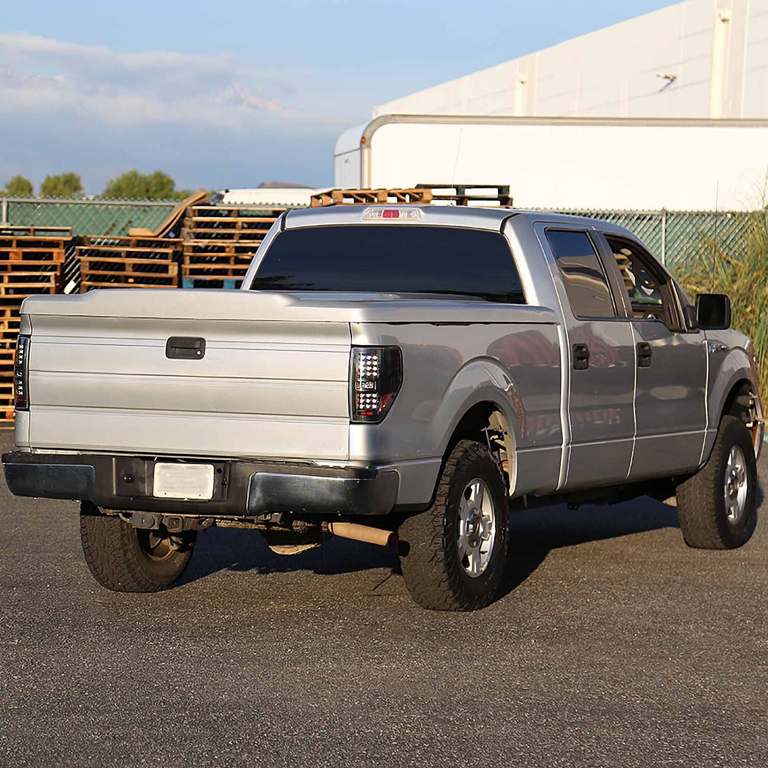 Spec-D Tuning Black Housing Clear Lens LED Tail Lights for 2009-2014 Ford F-150 - Left & Right Pair Assembly - Enhanced Visibility & Style for Night Driving & Custom Truck Builds