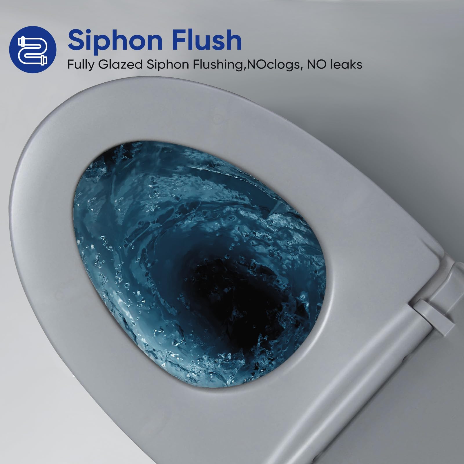 BOSTANA One Piece Dual Flush Toilet - 1.1/1.6 GPF, 15.5