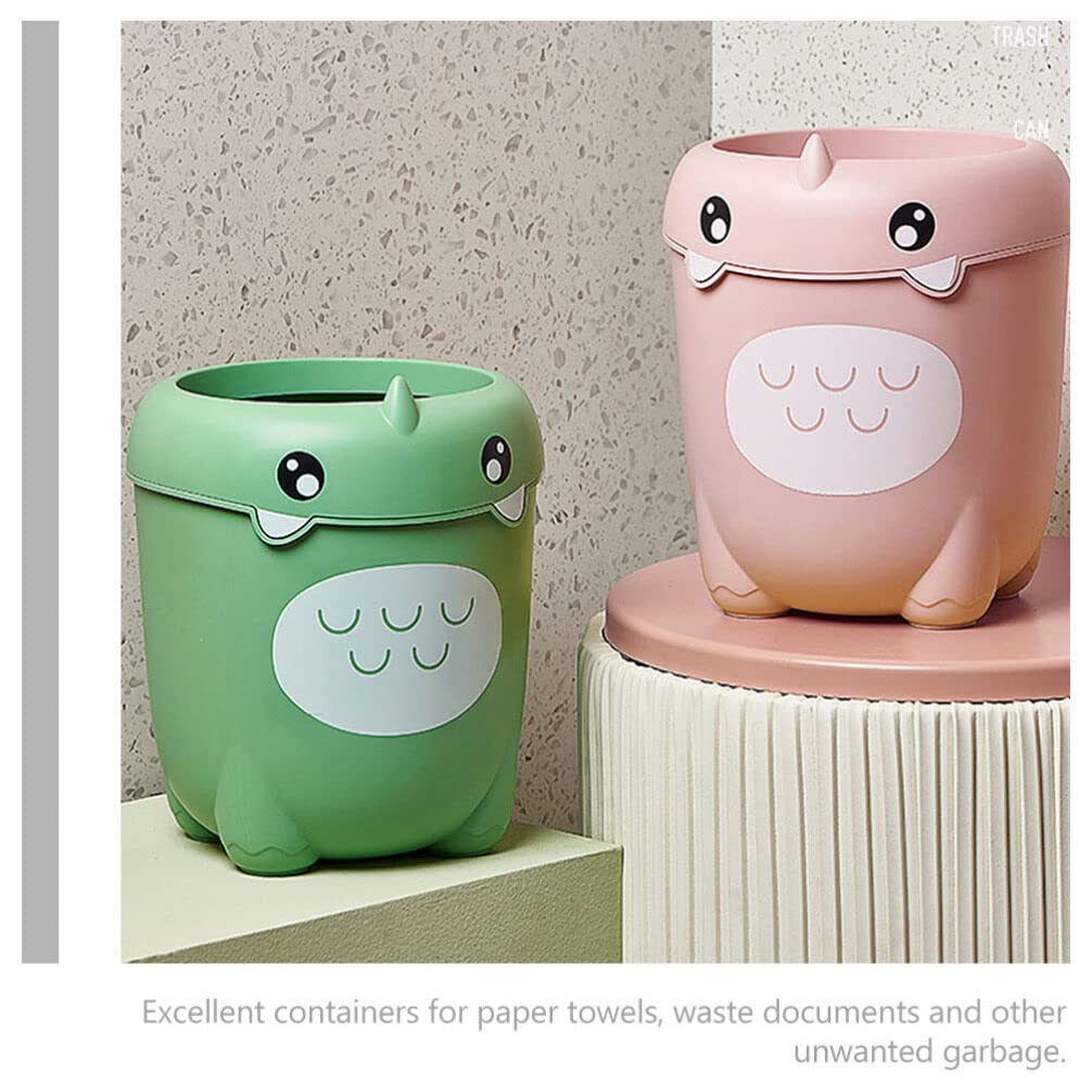 BESPORTBLE Small Trash Can with Lid - Mini Garbage Bin for Makeup Table, Bathroom, Office & Outdoor Use - Decorative Plastic Waste Basket for Home, Kitchen, Pet Waste - Portable Household Trash Container