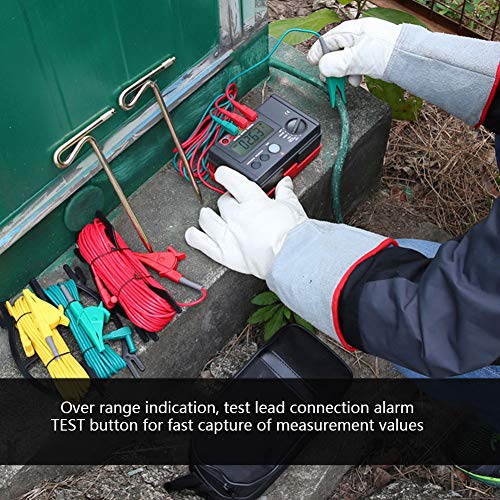 Premium UT521 Digital Earth Ground Insulation Tester Kit - Accurate Ohmmeter with Storage Case (50Hz/60Hz) for Electrical Safety Testing in Homes, Industrial Sites & Solar Installations