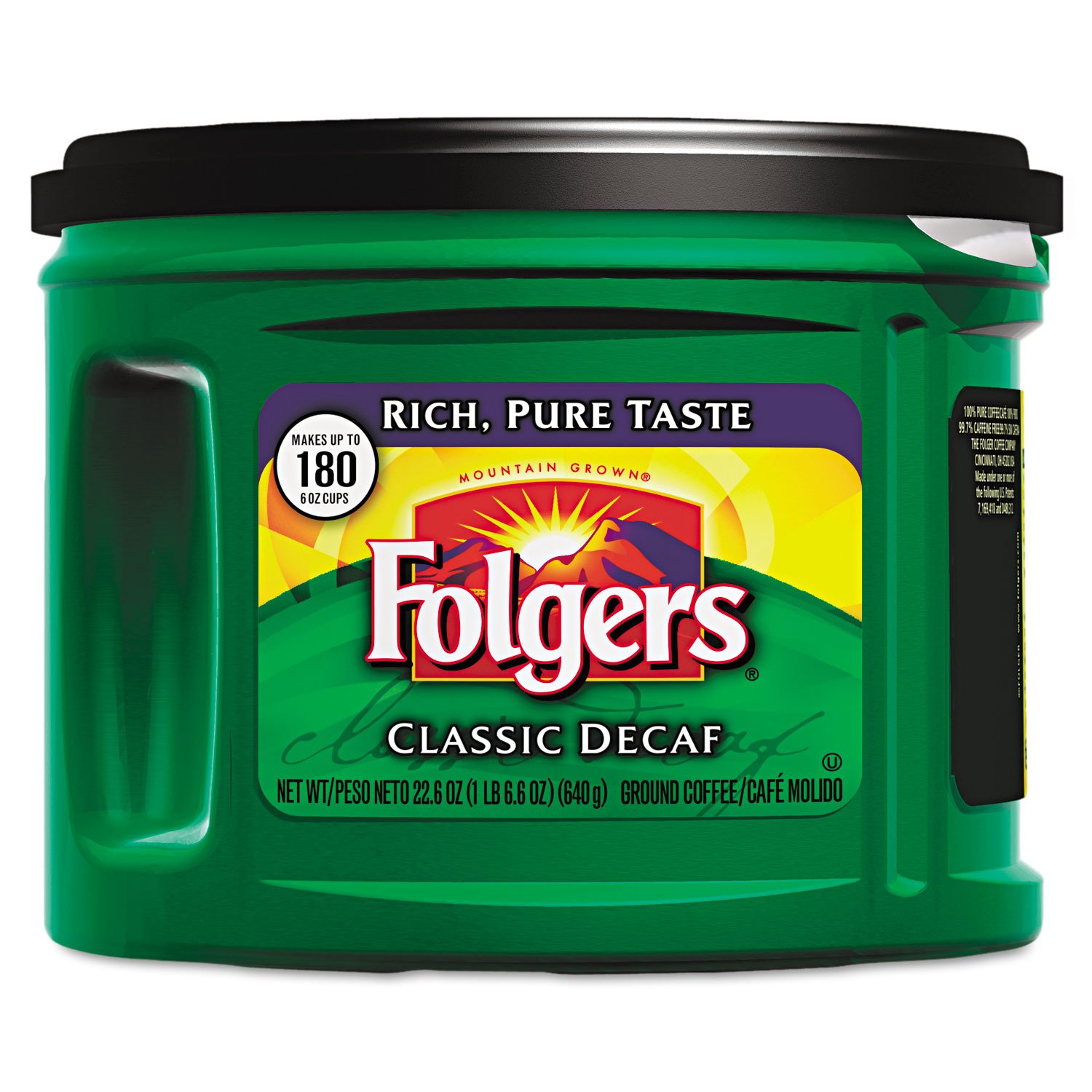 Folgers Decaffeinated Classic Roast Ground Coffee - 22.6 oz Can (Pack of 6) | Smooth & Rich Flavor | Perfect for Morning Brews, Office Use & After-Dinner Relaxation