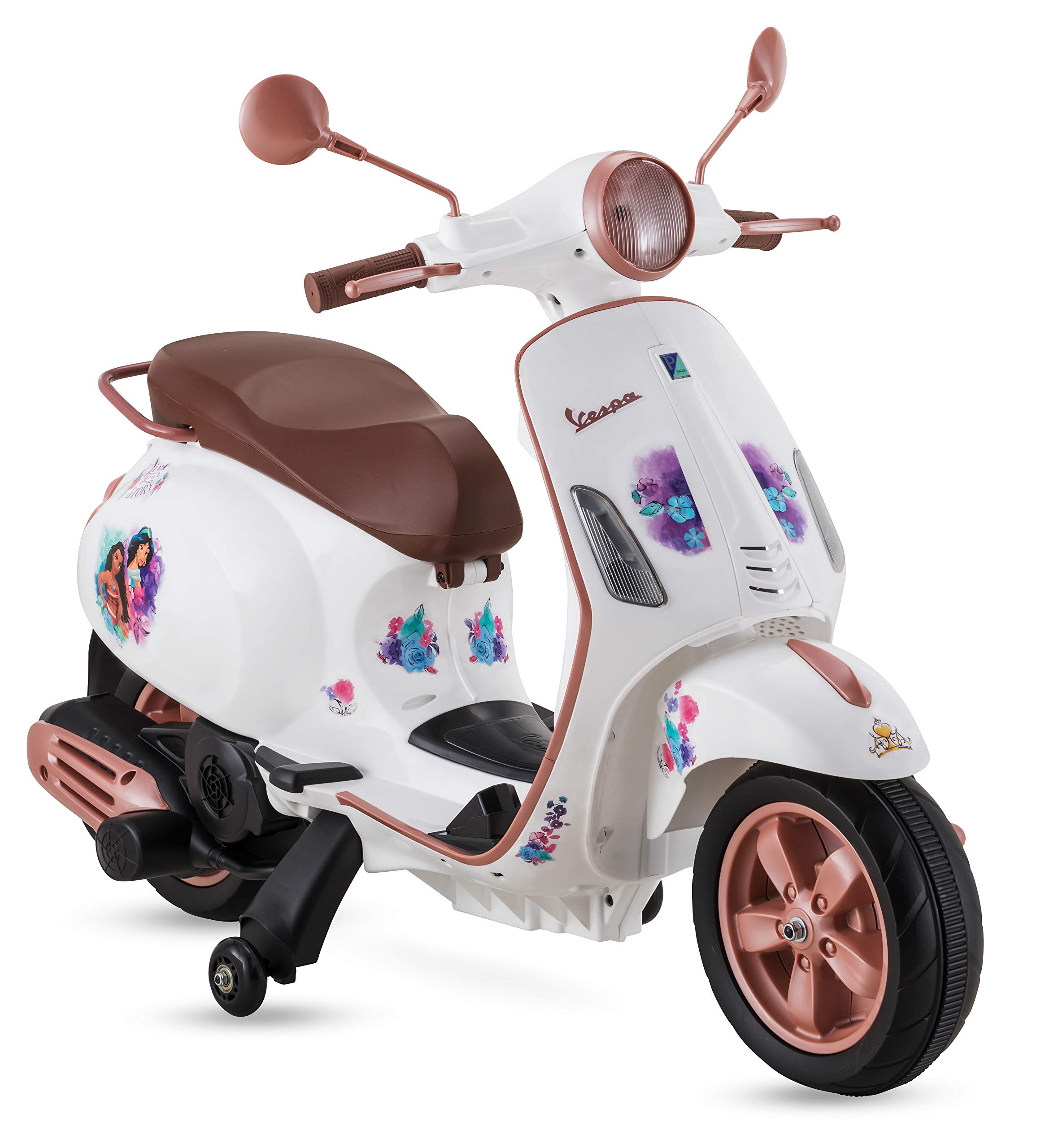 Disney Princess Electric Scooter for Toddlers - Pink Vespa Ride-On Toy with 6V Battery, Max 60 lbs, Ages 3-5 | Perfect for Indoor & Outdoor Play, Birthday Gifts & Princess-Themed Parties