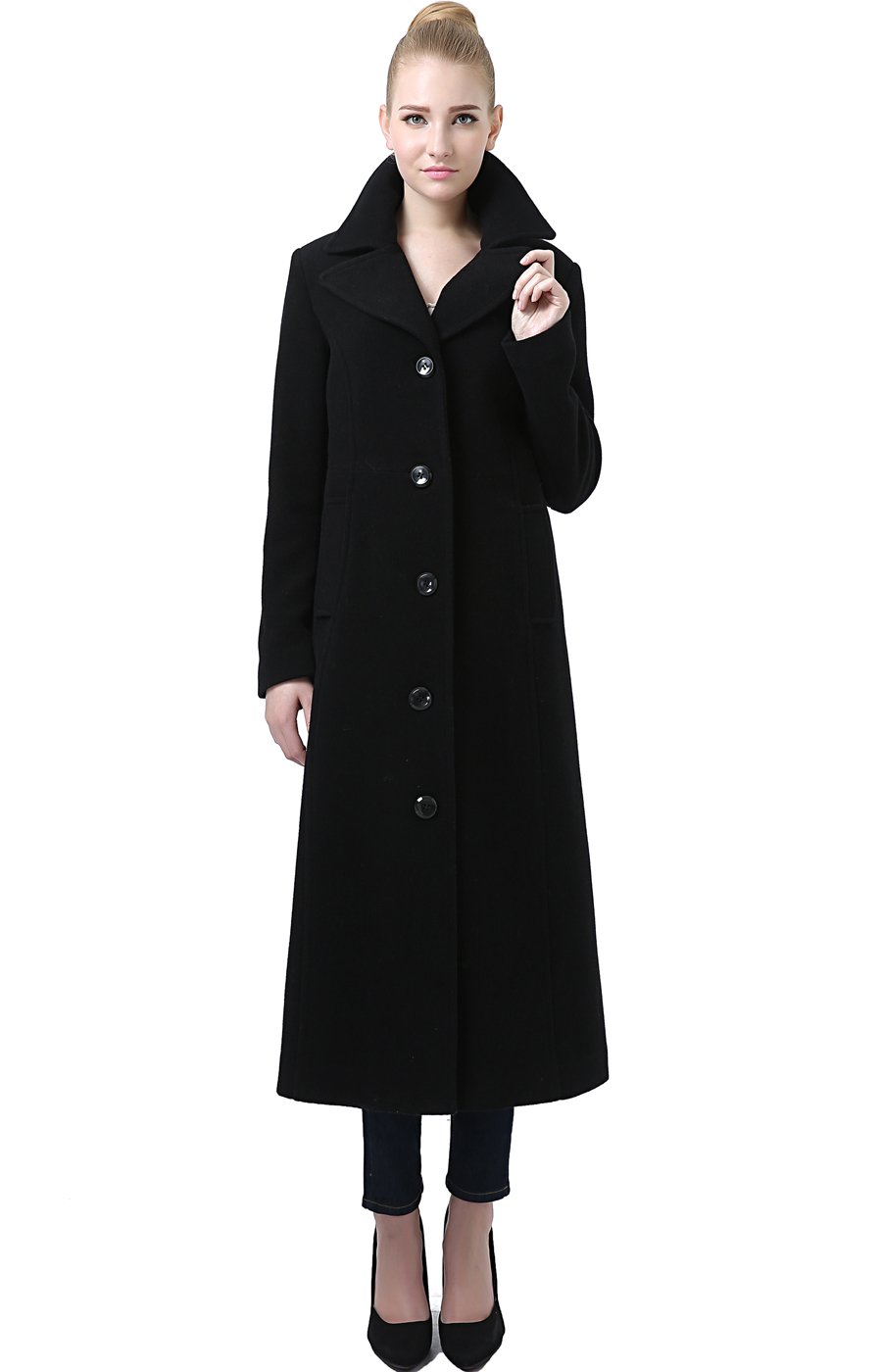 BGSD Women's Long Wool Blend Single Breasted Maxi Coat - Winter Walking Jacket (Plus Size & Petite Available) | Warm Outerwear for Commuting, Travel & City Styling