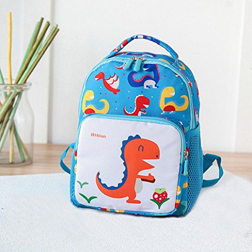 AMA(TM) Cute Dinosaur Floral Printed Backpack for Kids - Dinosaur Themed School Bag for Boys & Girls, Lightweight Toddler Backpack for Preschool, Daycare, Travel & Outdoor Activities