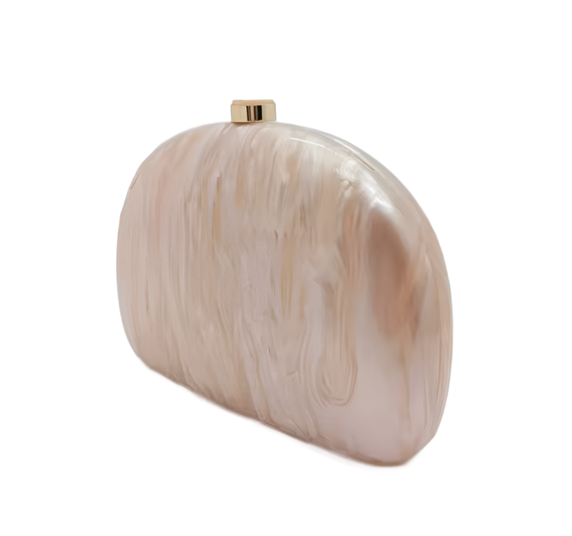 Elegant Champagne Acrylic Clutch Crossbody Handbag for Women - Perfect for Evening Parties, Weddings & Special Occasions