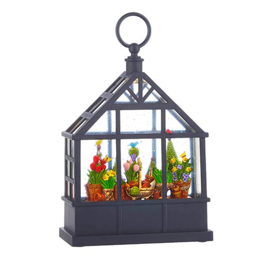 Raz Imports 9.5 Inch Multicolor Lighted Potted Flowers Water Greenhouse Lantern - Perfect for Home Decor, Garden Parties & Outdoor Wedding Centerpieces