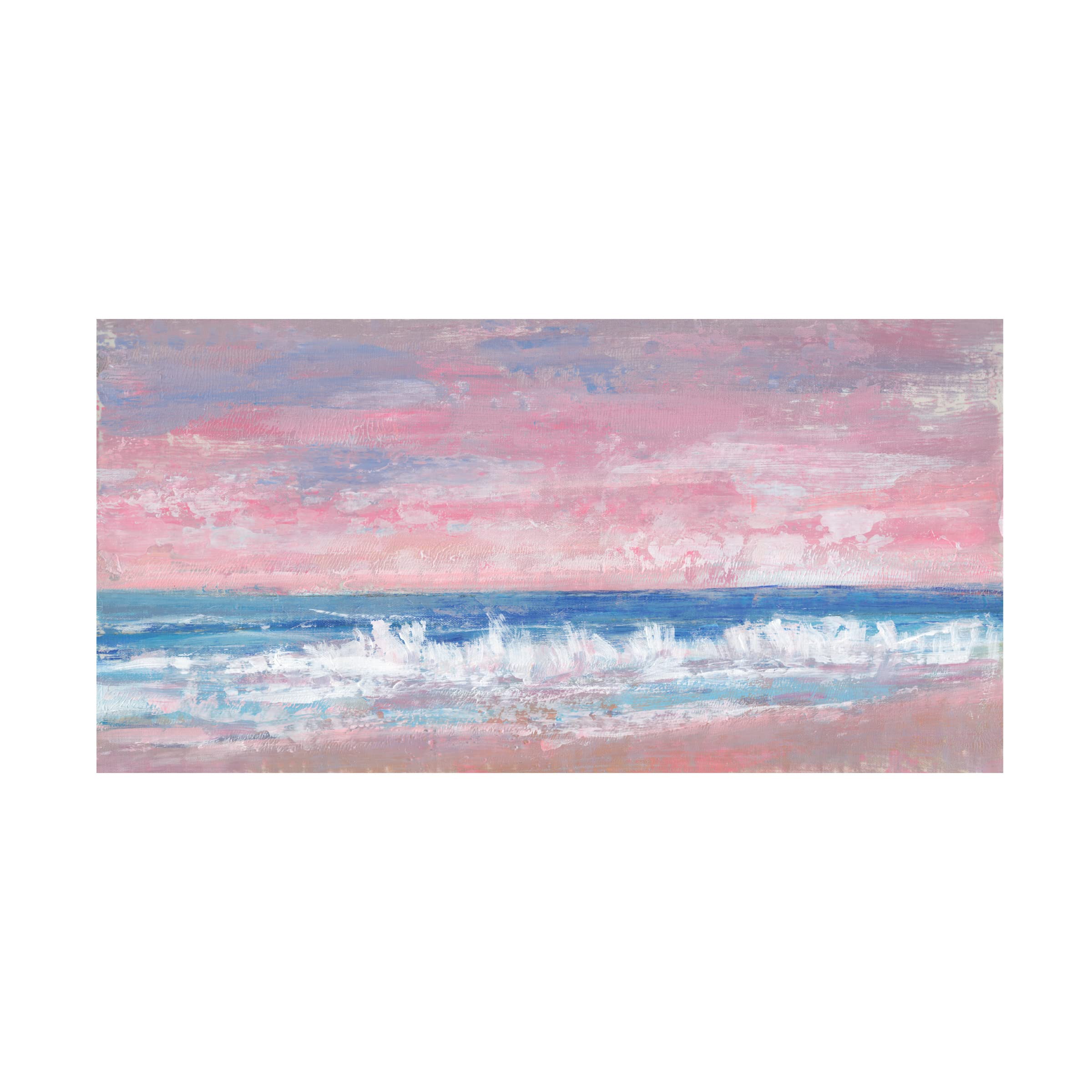 Trademark Fine Art 'Coastal Pink Horizon II' Canvas Wall Art by Tim OToole - Perfect for Beach House Decor, Living Room & Bedroom Wall Decor