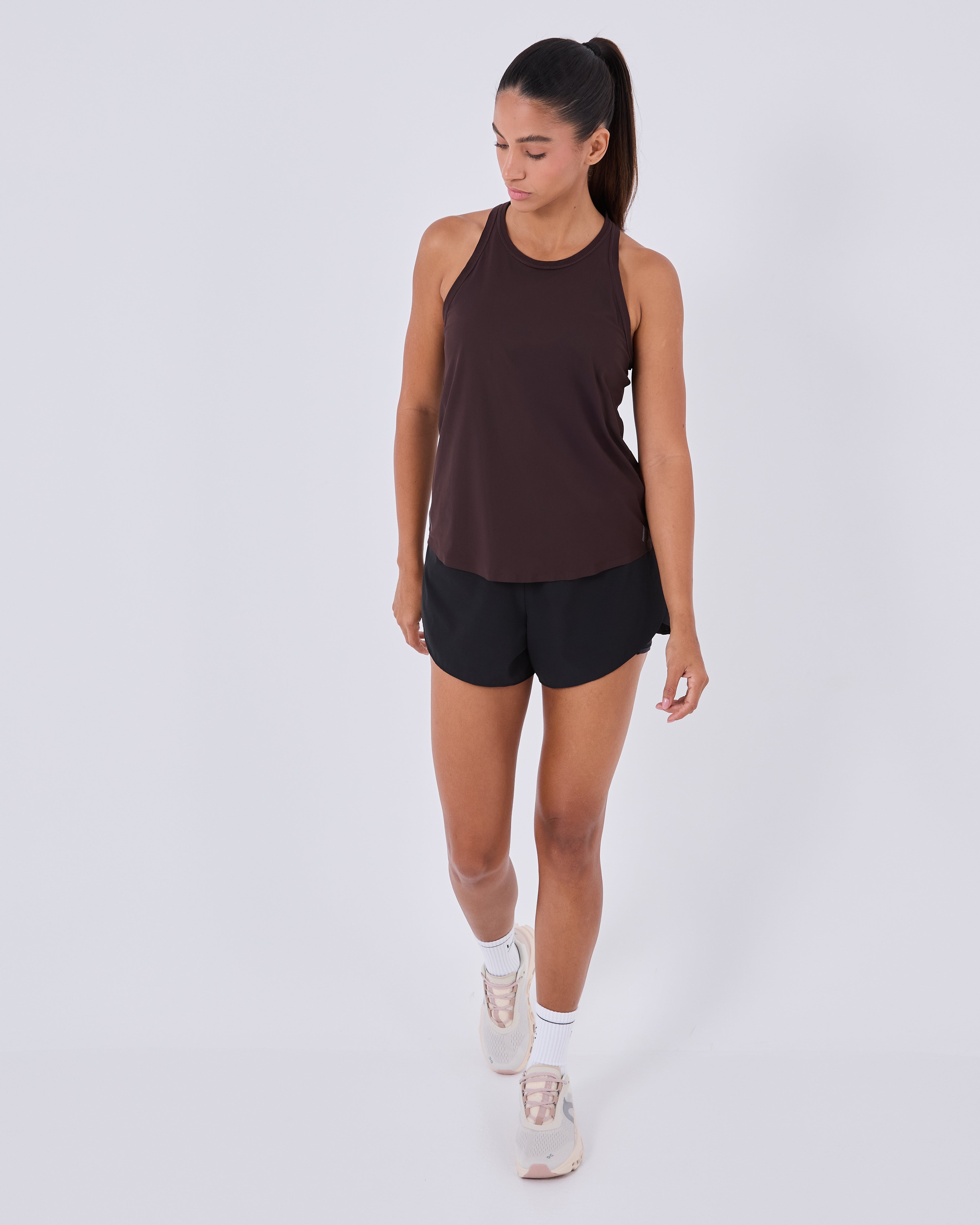 Dark Cocoa Running Tank Top for Women - Lightweight & Breathable Workout Shirt - Perfect for Gym, Yoga & Outdoor Activities
