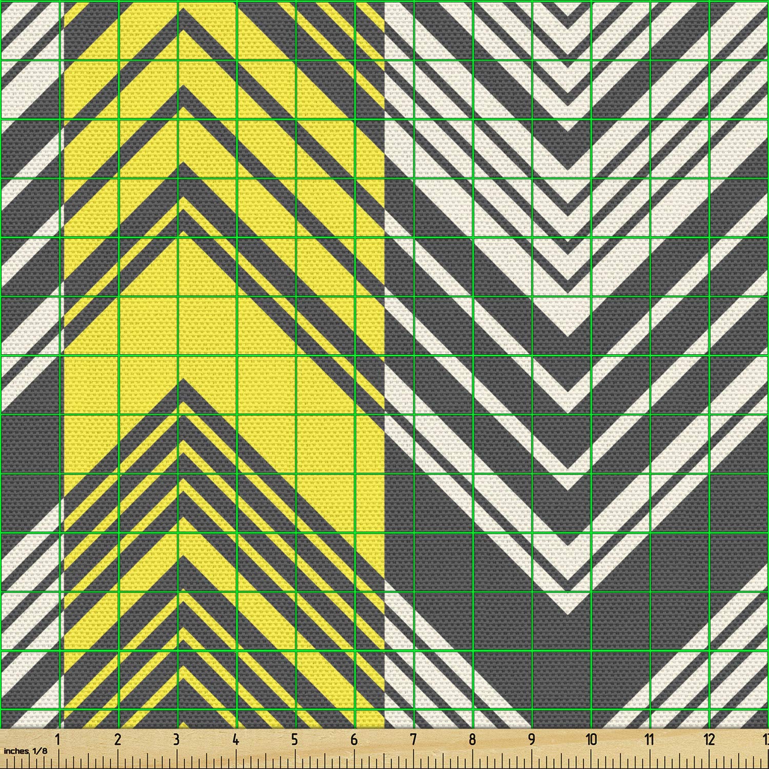 Ambesonne Yellow Chevron Fabric - 10 Yards for Upholstery & Home Decor