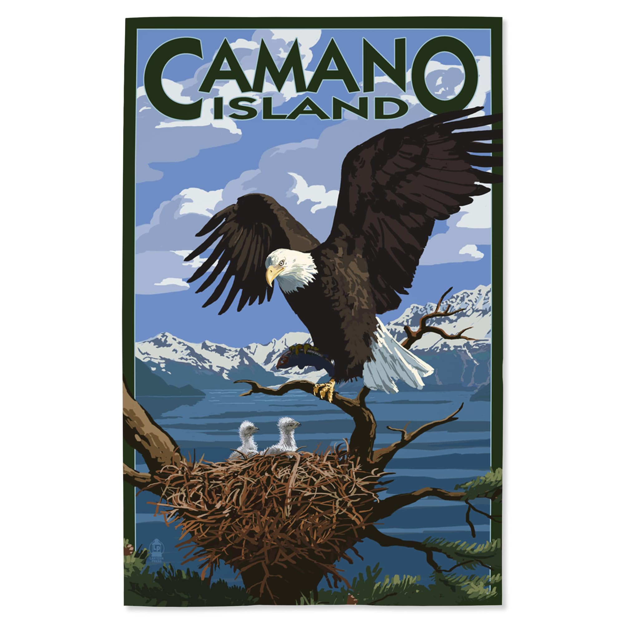 Lantern Press 16x24 Inch Giclee Print - Camano Island Washington Bald Eagle and Chicks Wall Art - Perfect for Home Decor, Office & Gift Giving