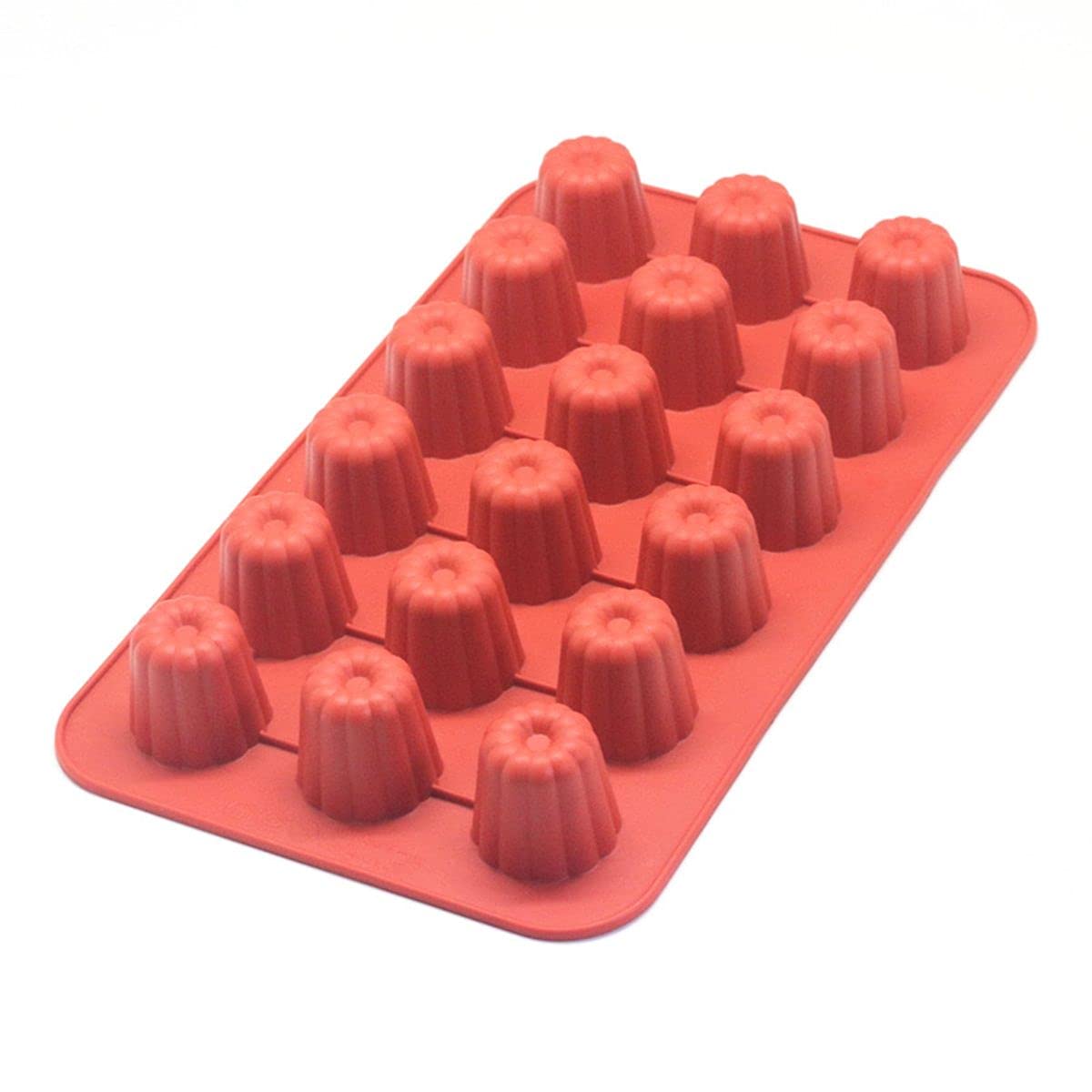 Premium 18/8 Stainless Steel Round Cavity Silicone Non-Stick Cannele Molds - 12-Cup Muffin Cake Pan & Cupcake Baking Tray for Oven - Perfect for French Pastries, Desserts & Homemade Treats