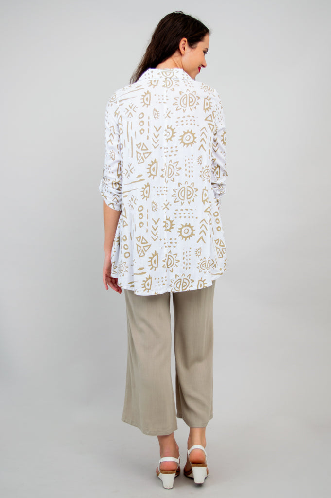 Celine Blouse for Women - Suna Linen Bamboo Shirt - Elegant Casual Wear for Office, Date Night & Summer Outfits